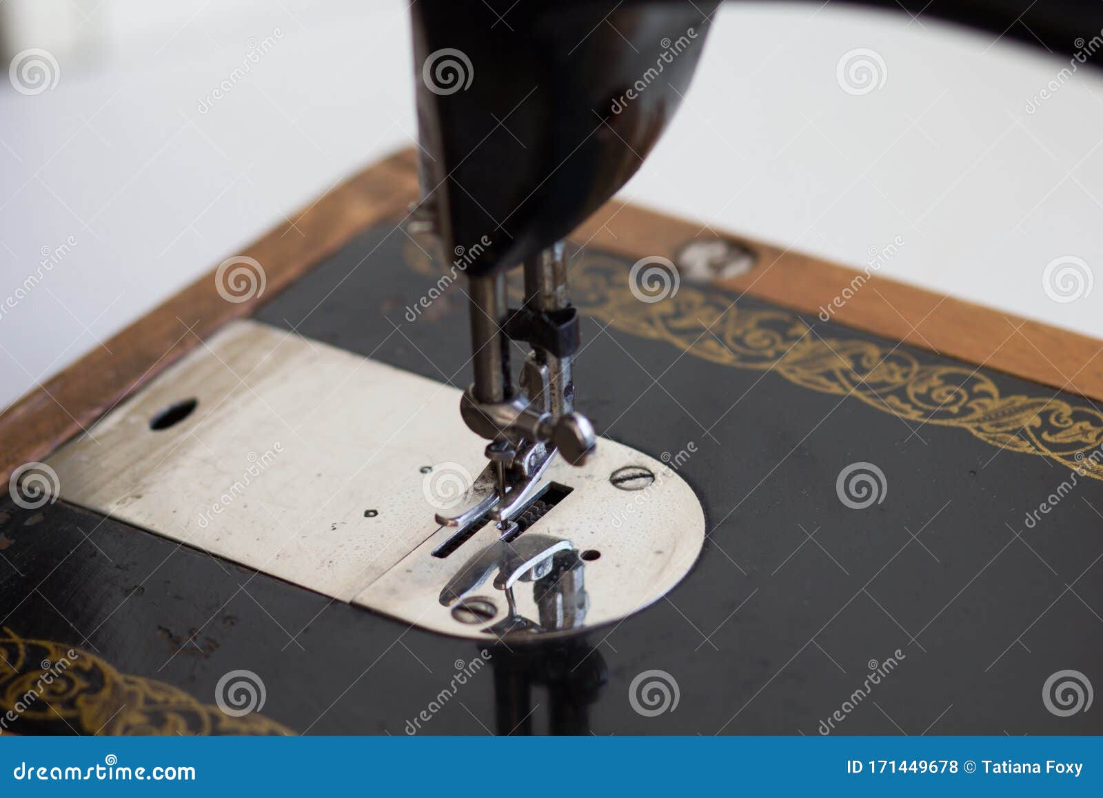 Presser Foot, Needle and Feed Dog of the Old Manual Sewing Machine