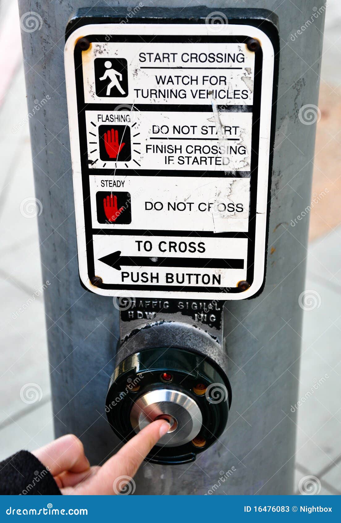 Pressing Traffic Light Button  Stock Image Image of 