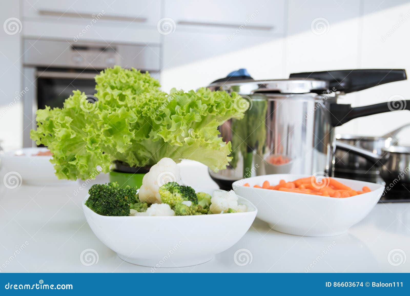 Pressure Cooker and Vegetables Stock Photo Image of steamed, dinner