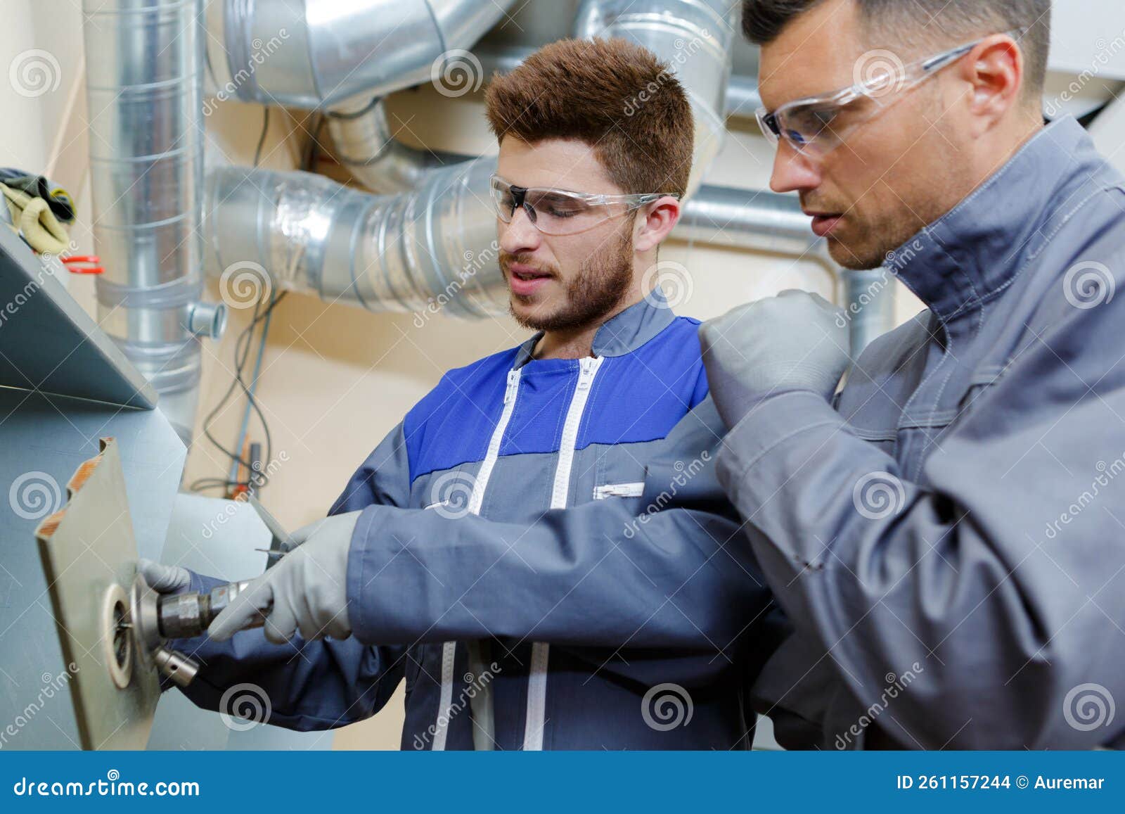 Pressure Gas Maintenance Worker at Work Stock Photo Image of pressure