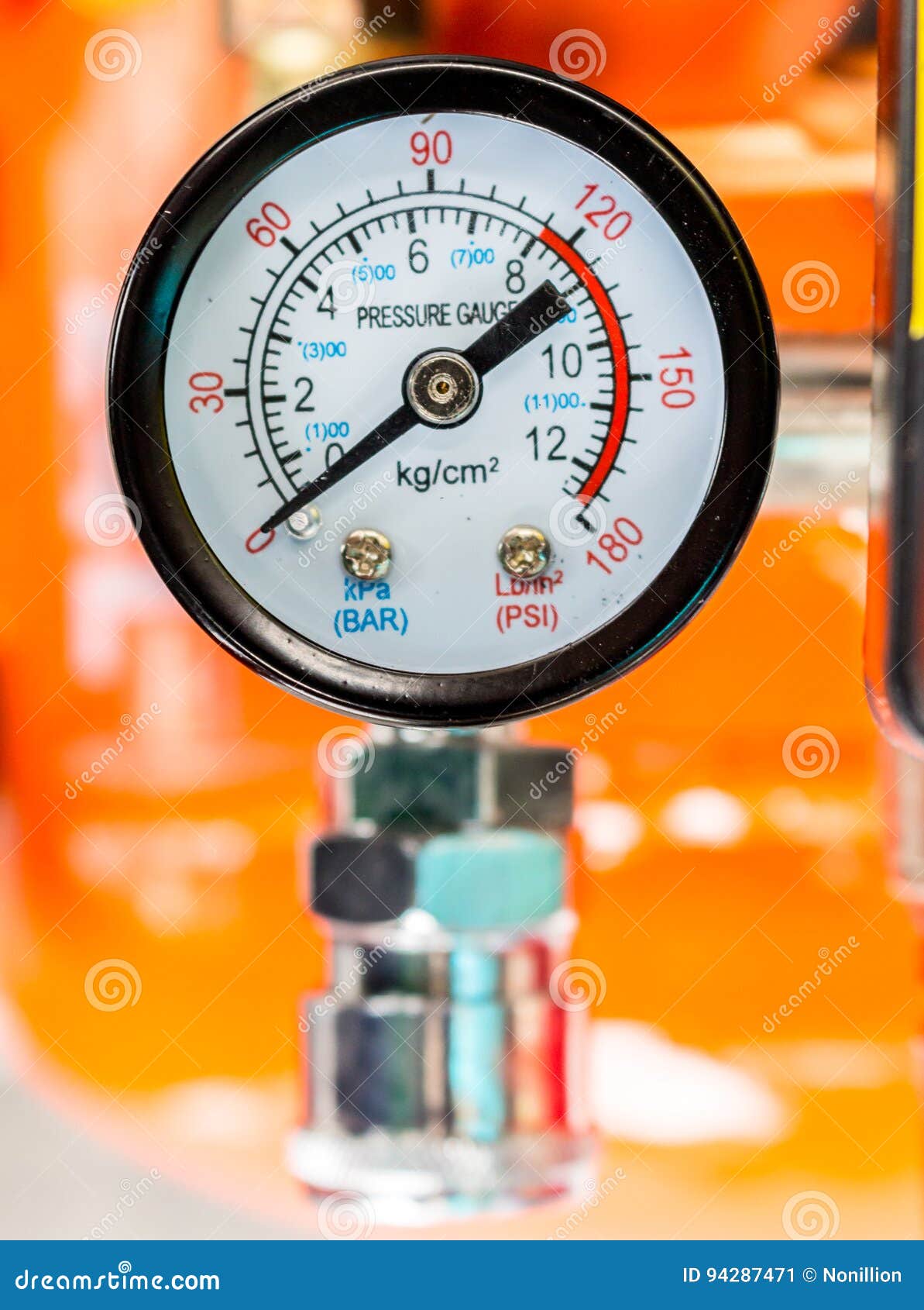 Pressure Gauge in Air Compressor Stock Image Image of movable