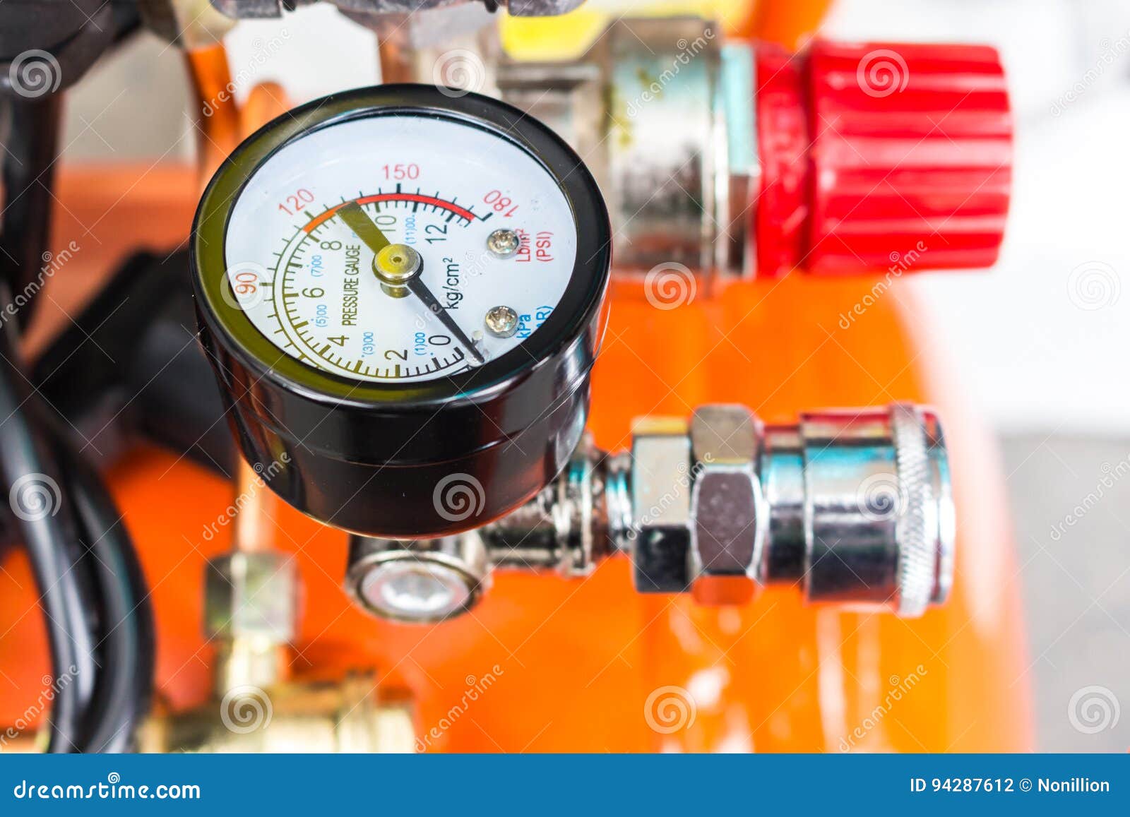 Pressure Gauge in Air Compressor Stock Photo Image of movable