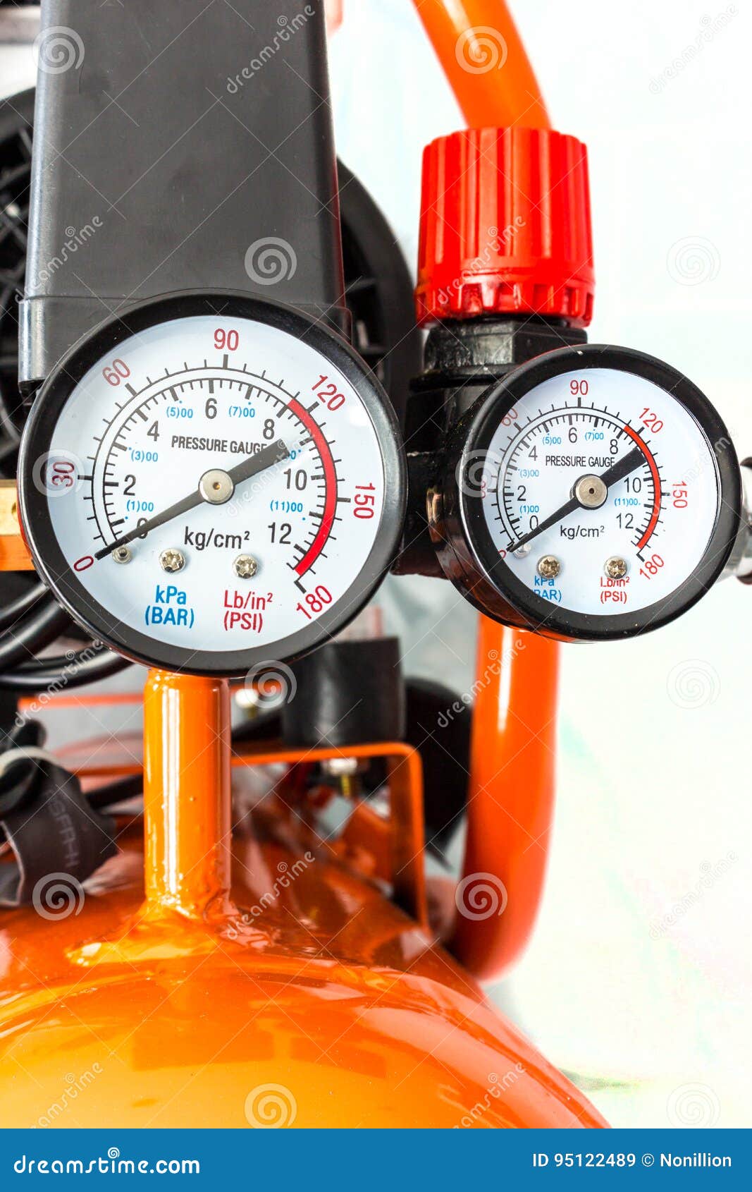 Pressure Gauge in Air Compressor Stock Image Image of equipment