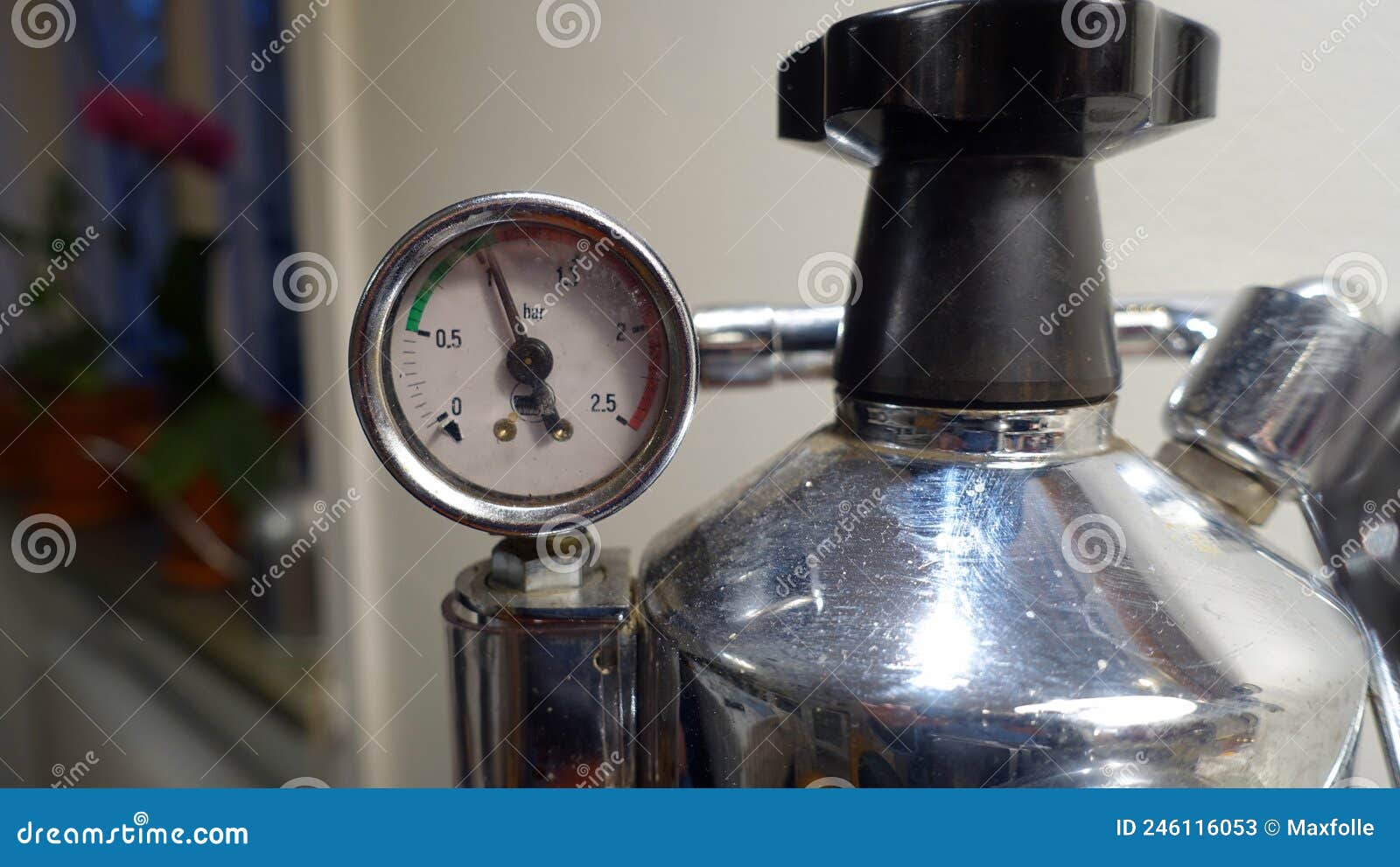 The Pressure Gauge of a Coffee Machine. Stock Image Image of digits, drink 246116053