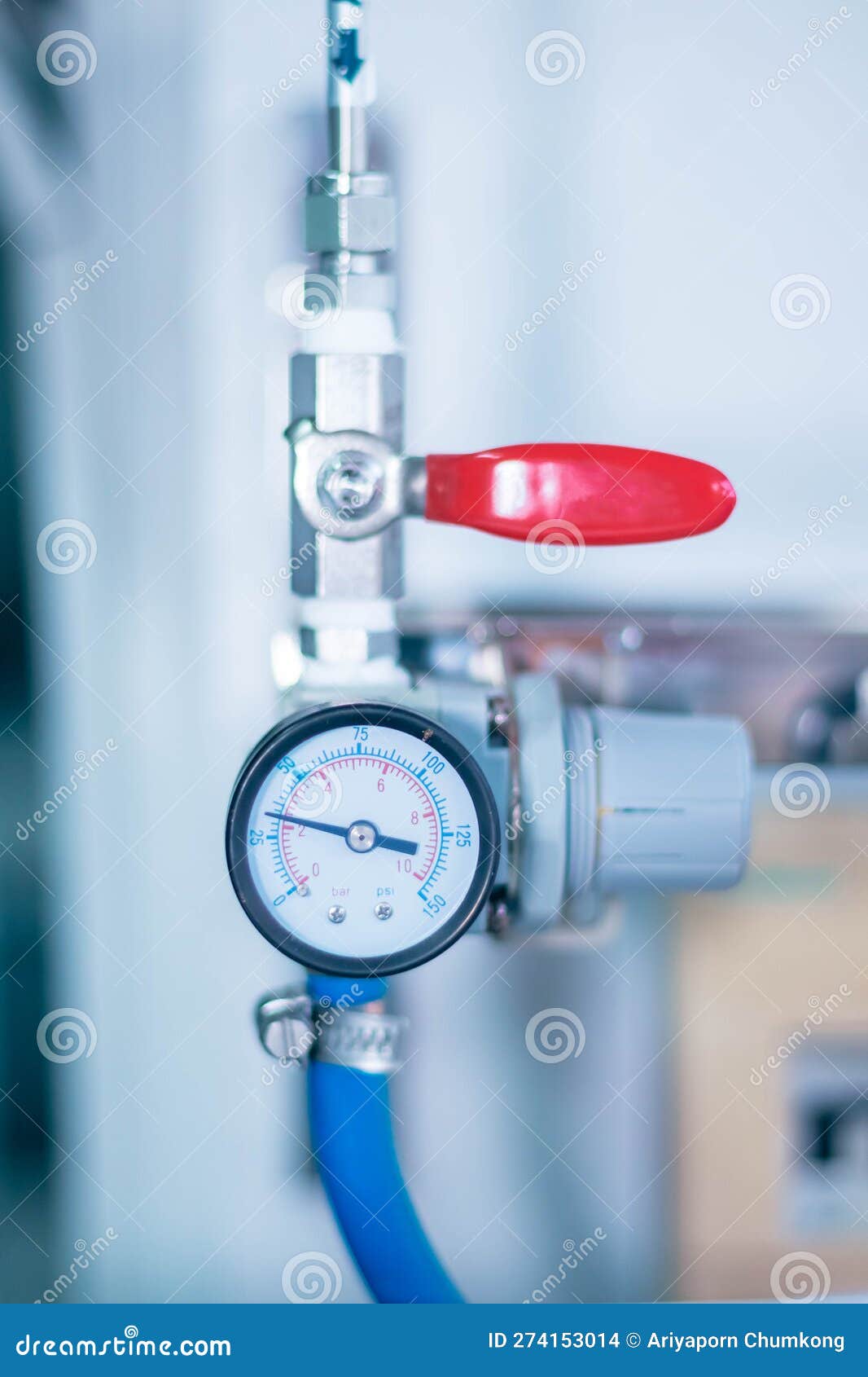 Pressure Gauge on a Gas Regulator in a Laboratory Analytical Equipment Stock Photo Image of