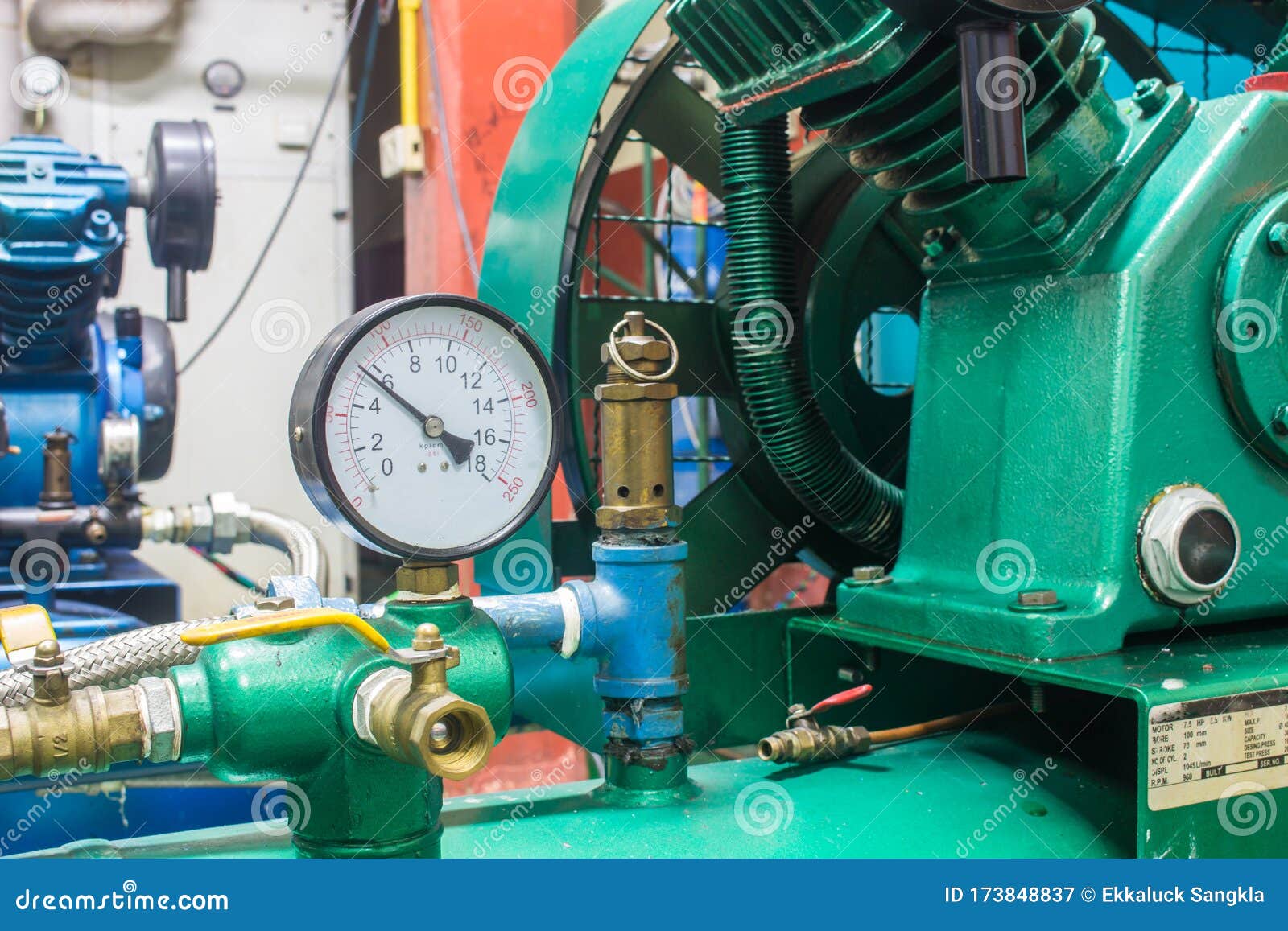 The Pressure Gauge, in the Pneumatic System Stock Image Image of pipe