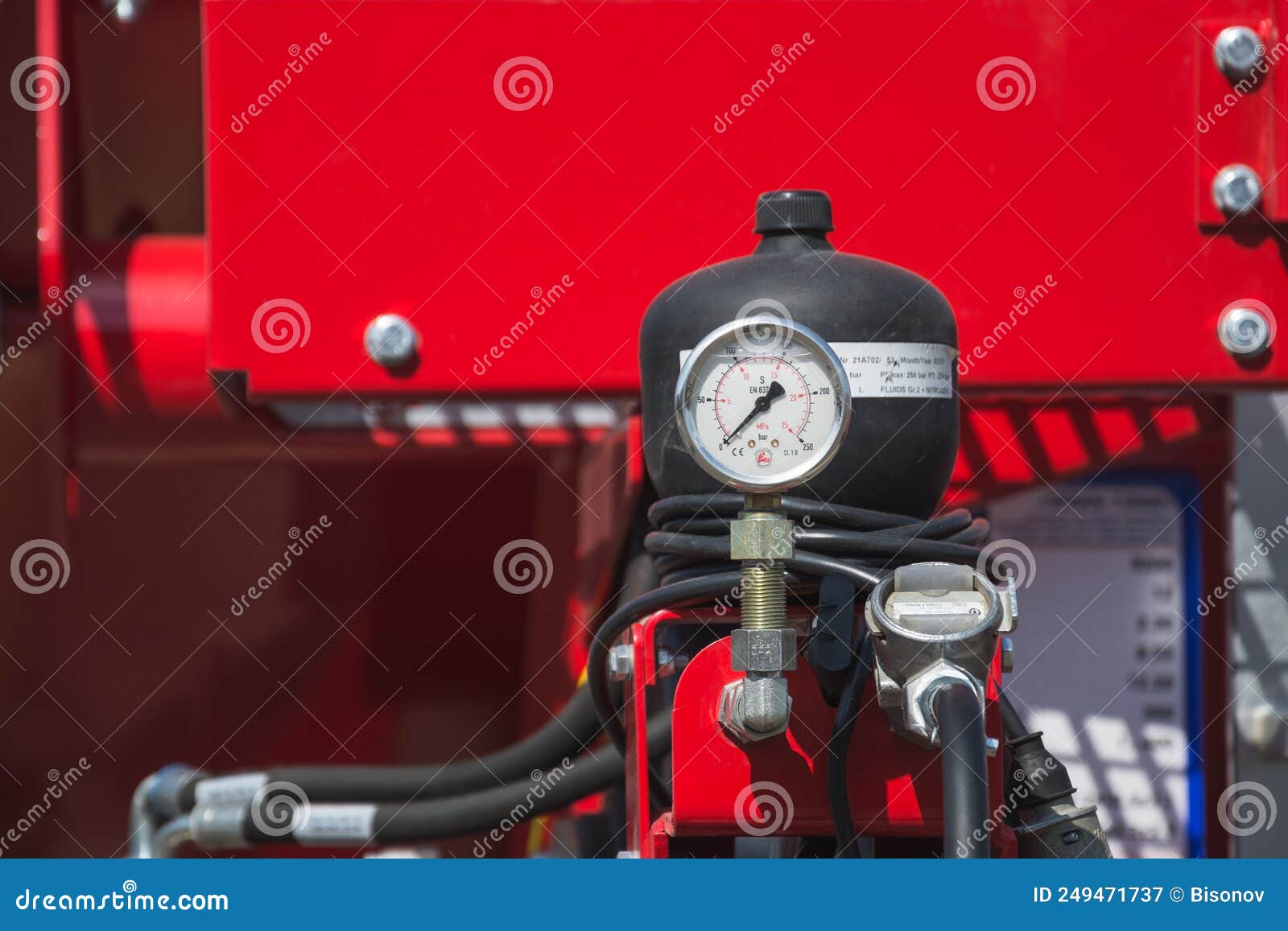 Pressure Sensor on Hydraulic Stock Image Image of scale, industry