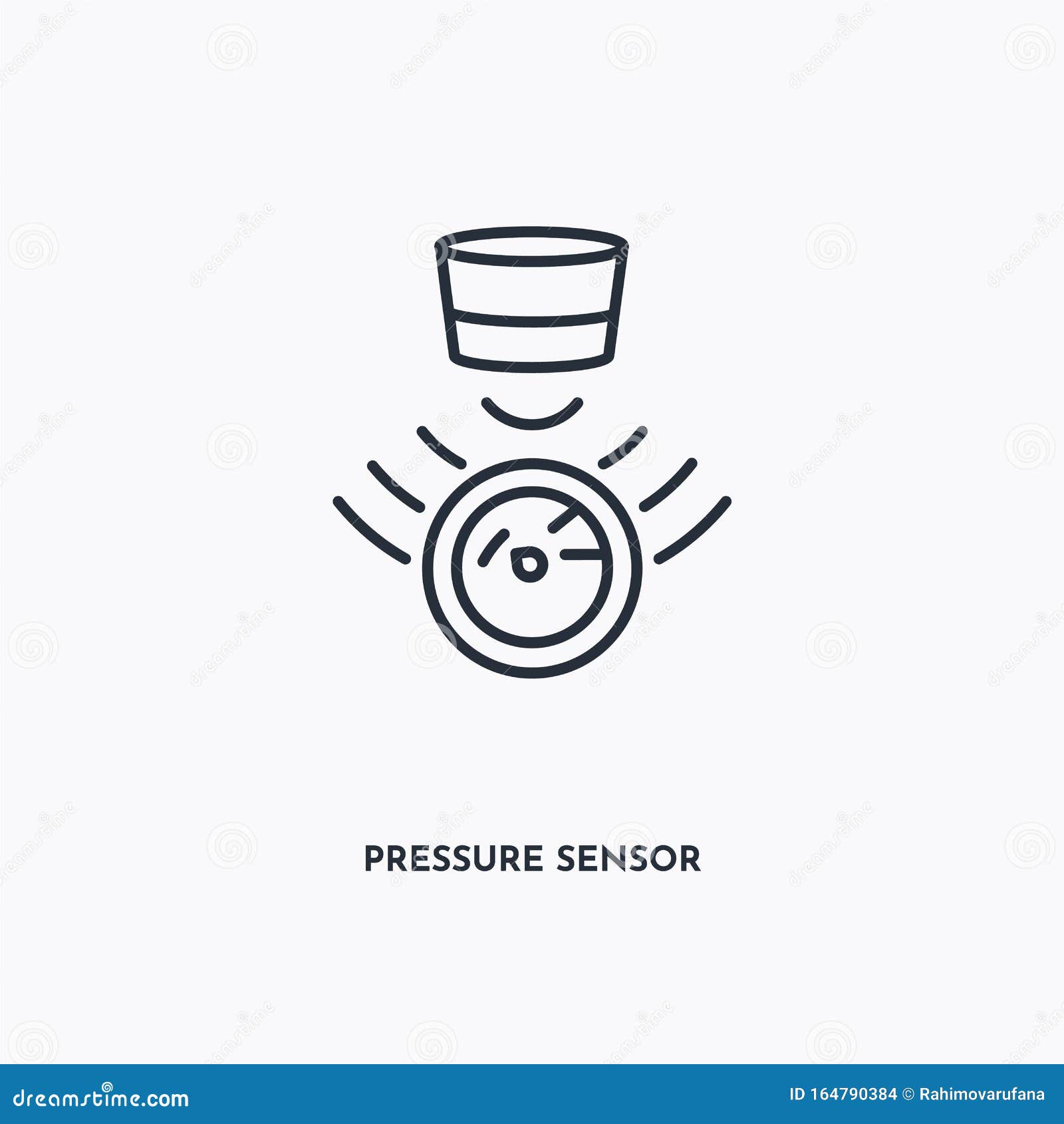 pressure sensor outline icon. simple linear  .  line pressure sensor icon on white background. thin