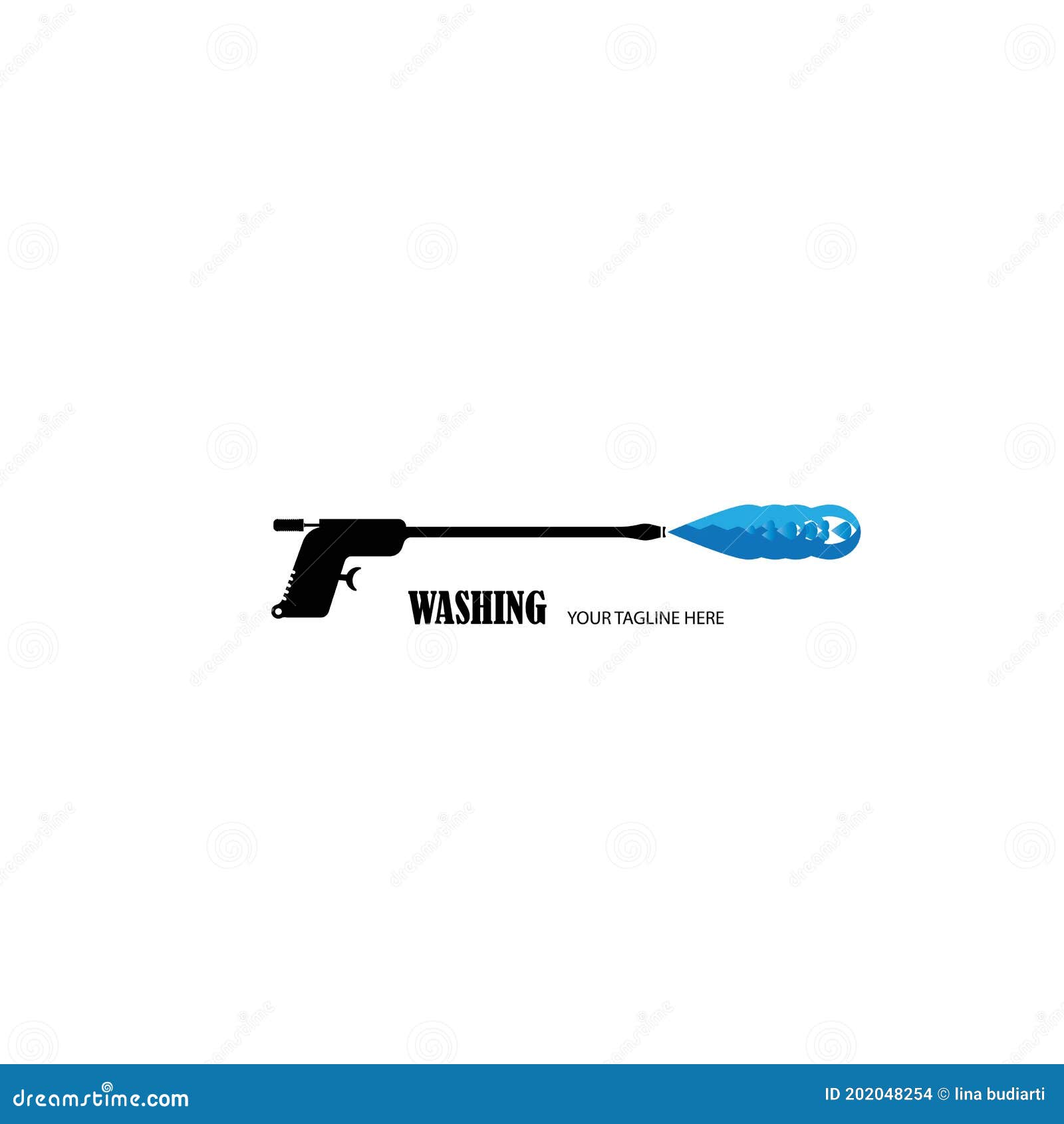 Logo car wash high pressure gun for cleaning Vector Image