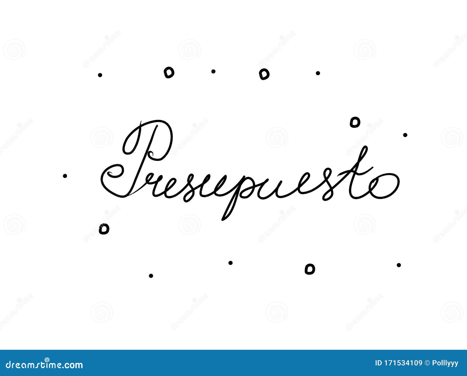 presupuesto phrase handwritten with a calligraphy brush. budget in spanish. modern brush calligraphy.  word black