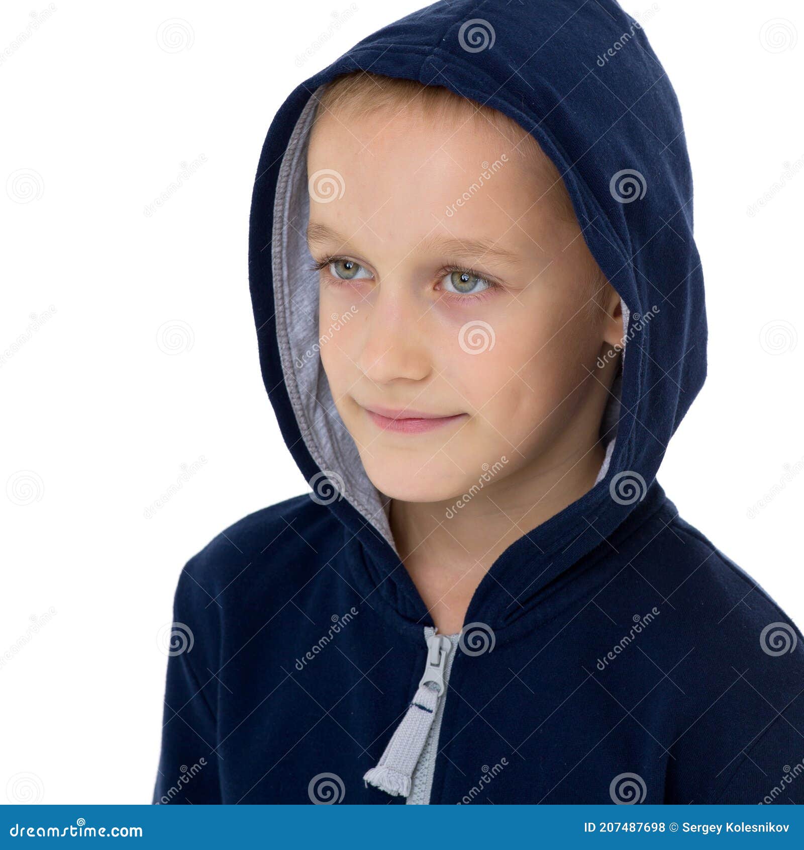 Preteen Boy in Blue Warm Overalls Stock Photo - Image of baby, hoodie ...