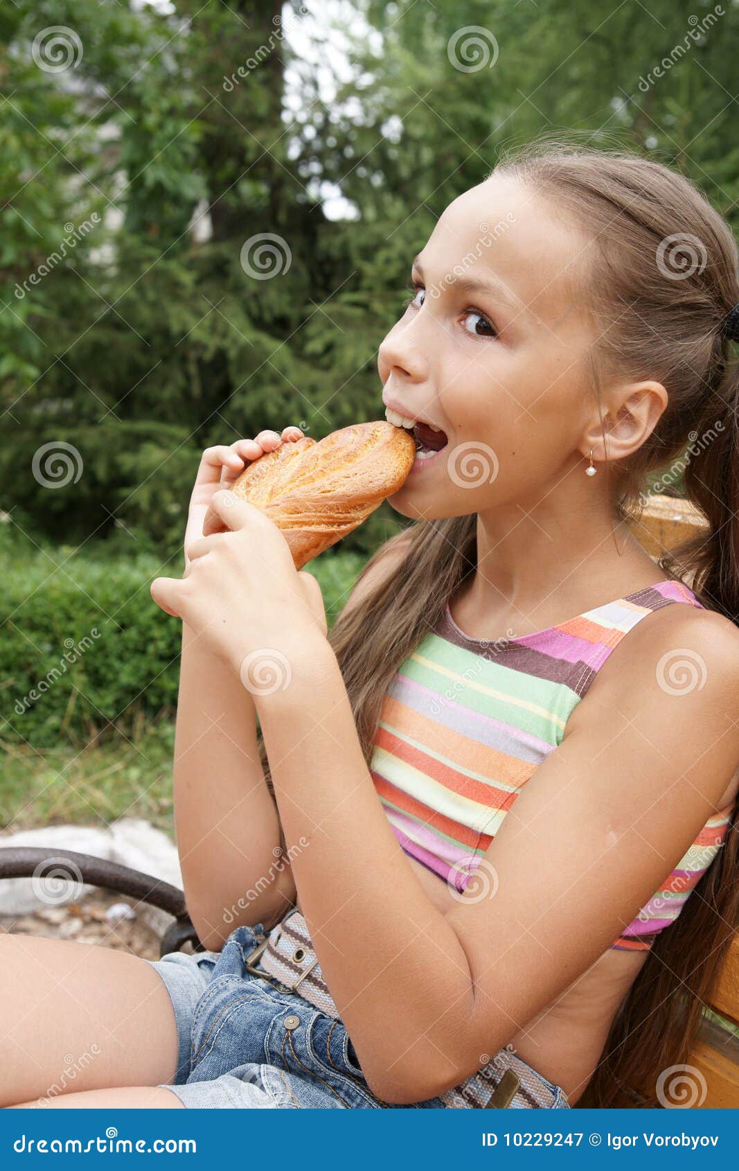Girl Eats With A Spoon Dairy Product picture