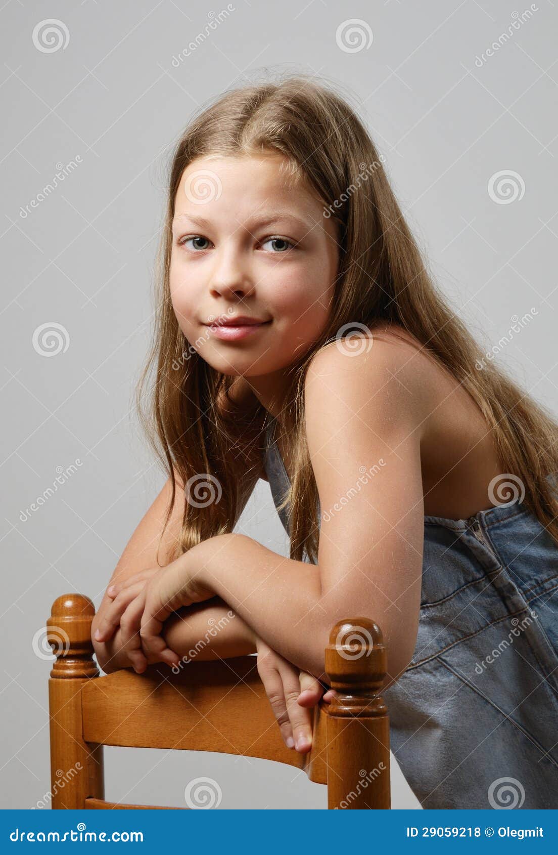 Preteen Girl Smiling Stock Photo Image Of Leaning Juvenile 29059218