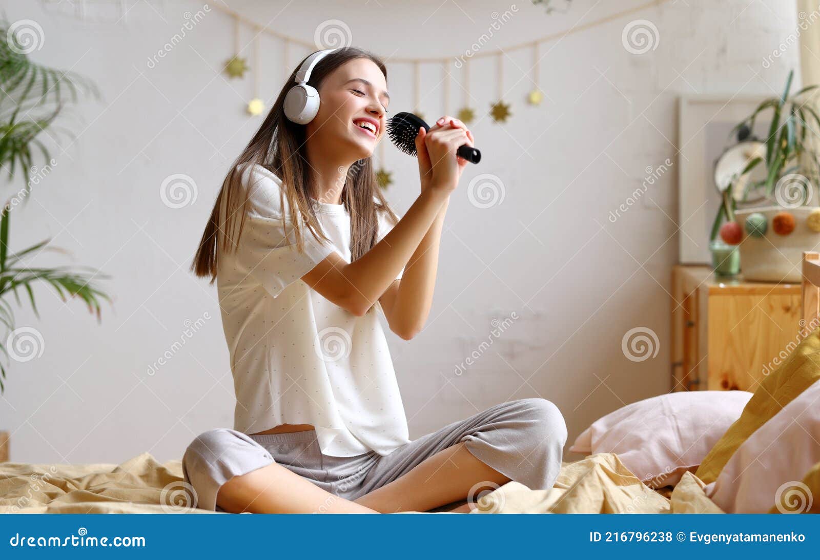 Sitting on a hair brush