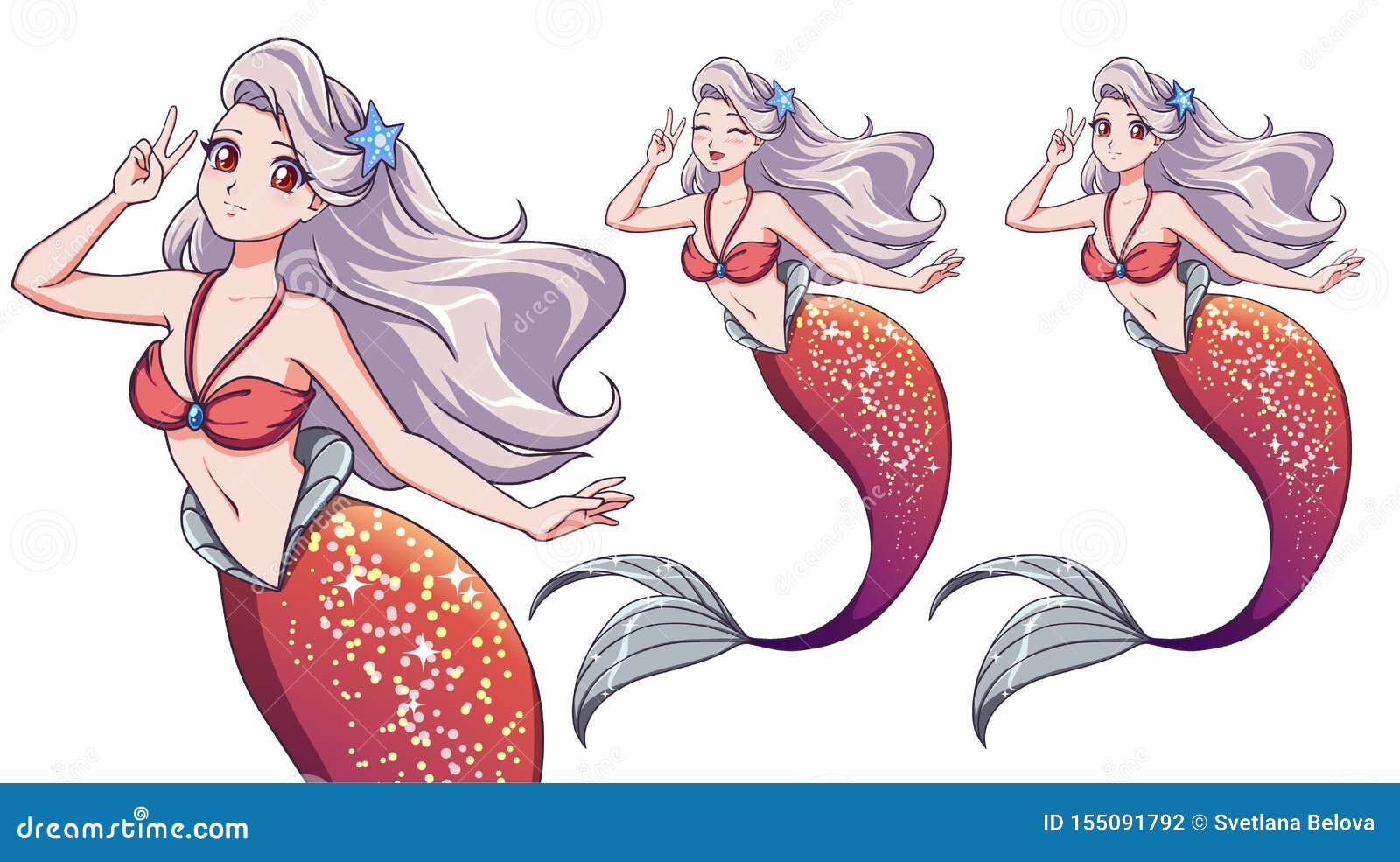 Download Cute Mermaid Anime Girl Violet Wallpaper  Wallpaperscom