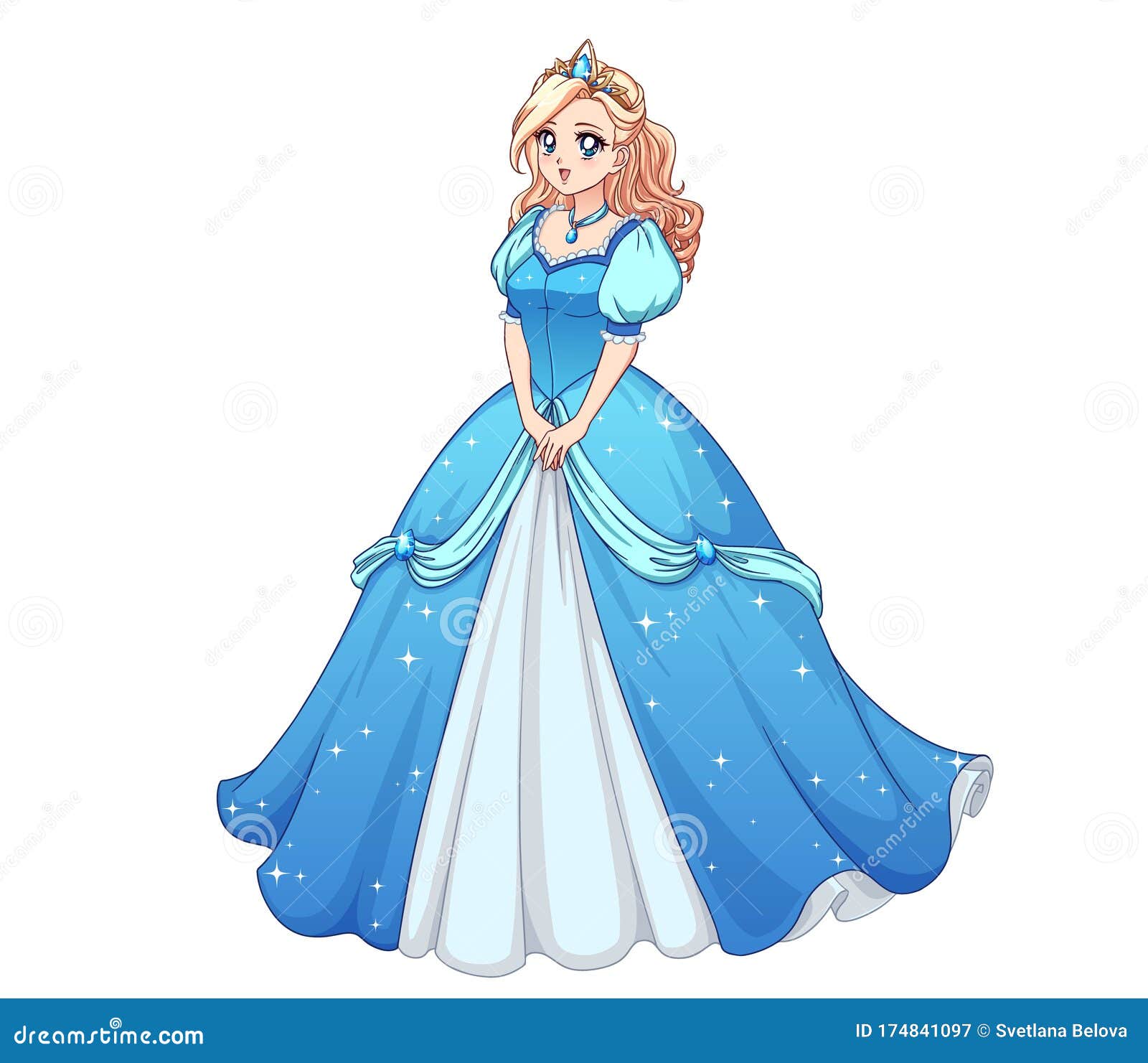 blue eyed anime girl dress