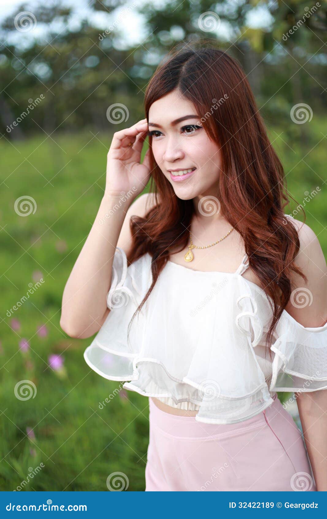 Pretty Asian Woman In Siam Tulip Field Stock Image Image Of Fresh Girl 32422189