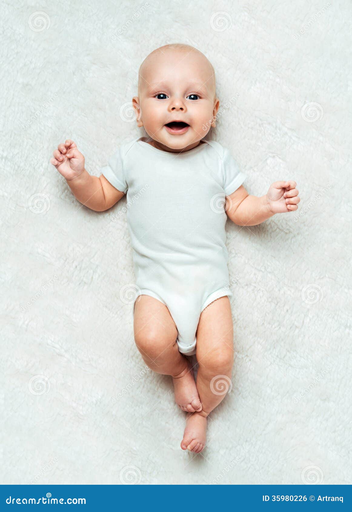 Pretty Baby is Lying on the Carpet Stock Photo - Image of care, bright ...