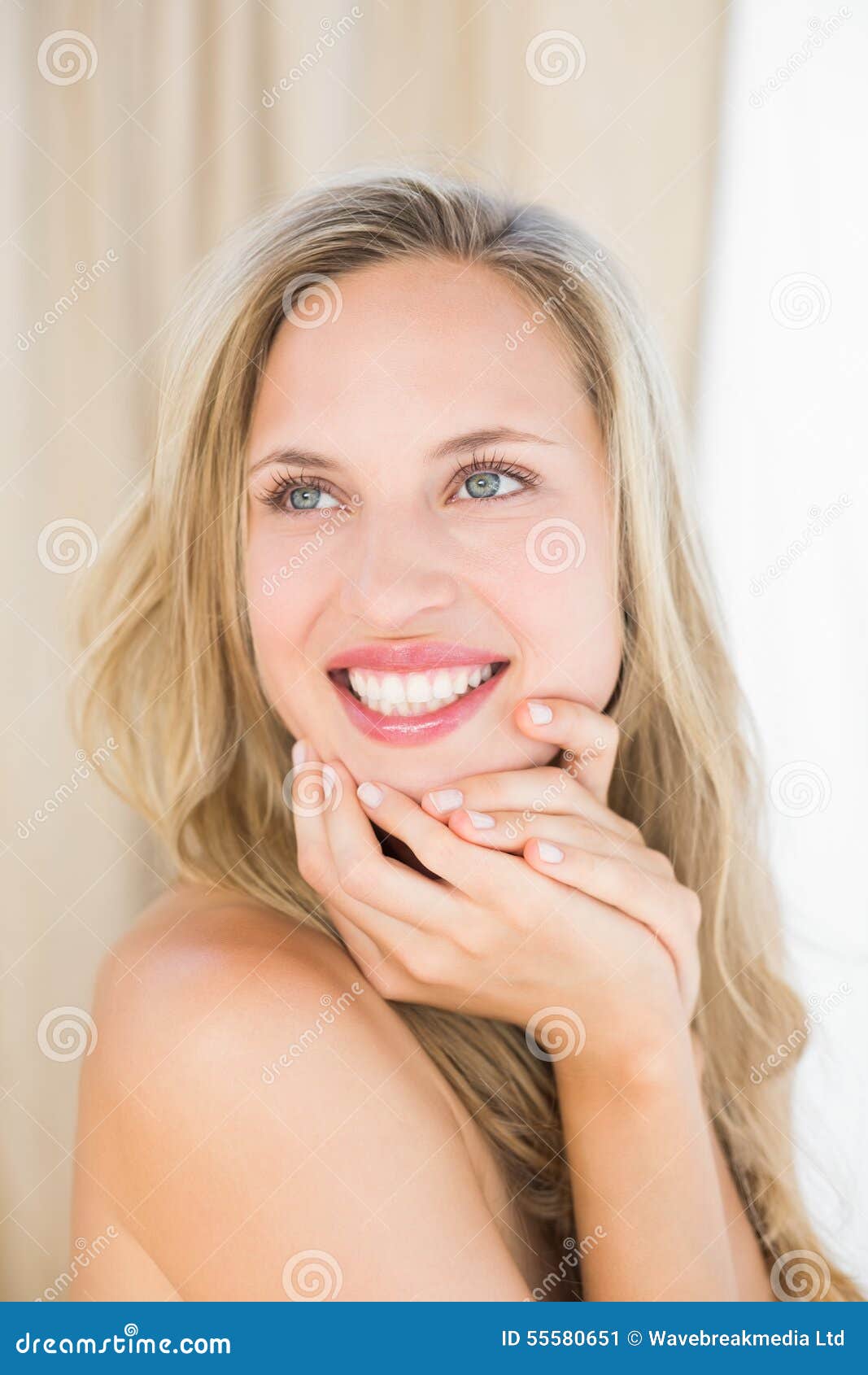 Pretty Blonde Sitting On Massage Table Stock Image Image Of Female 