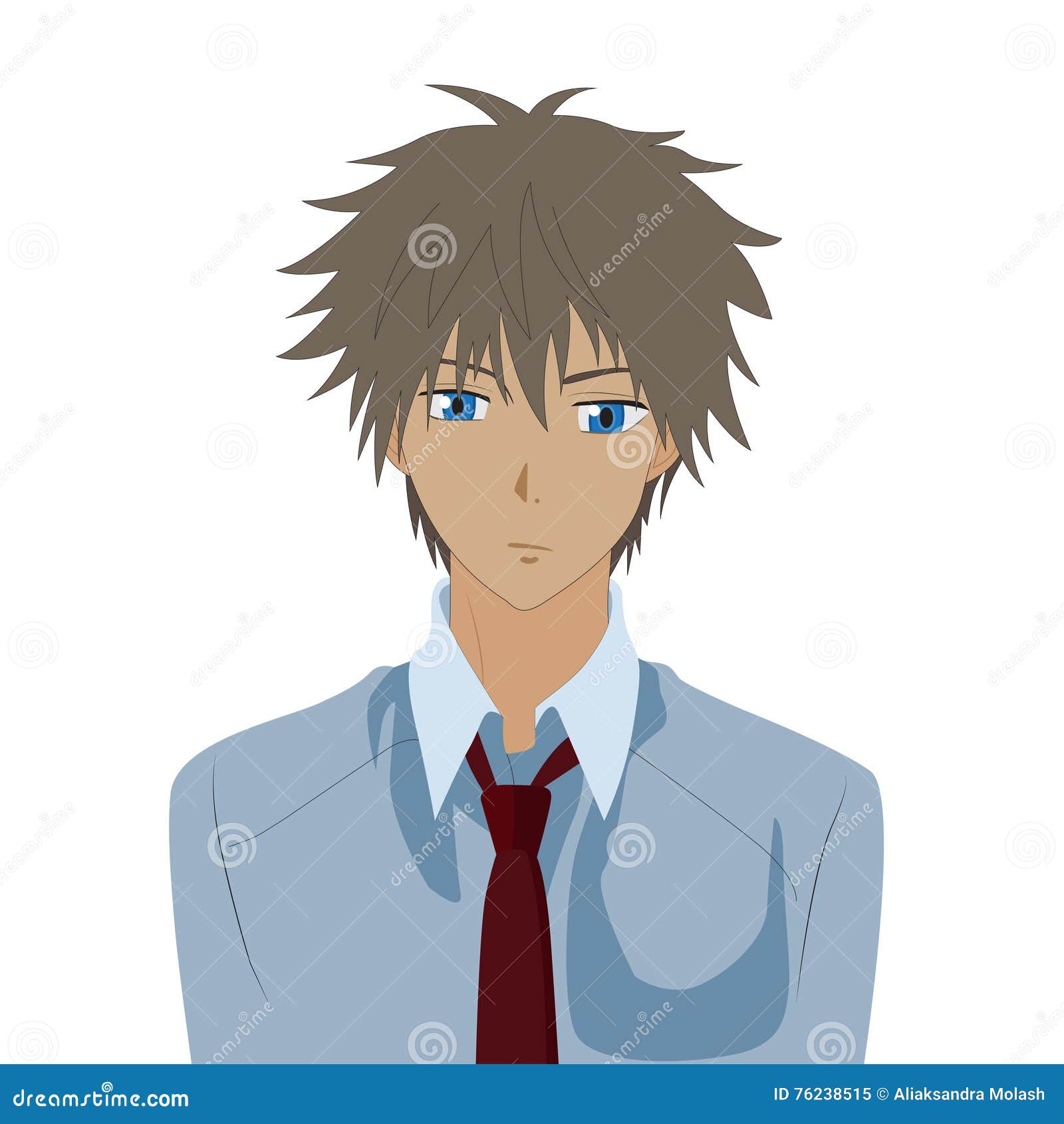 Anime male avatars stock vector. Illustration of character - 255502374