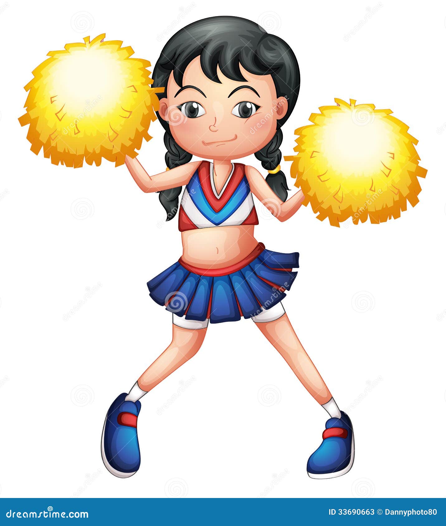 A pretty cheerleader stock illustration. Illustration of background