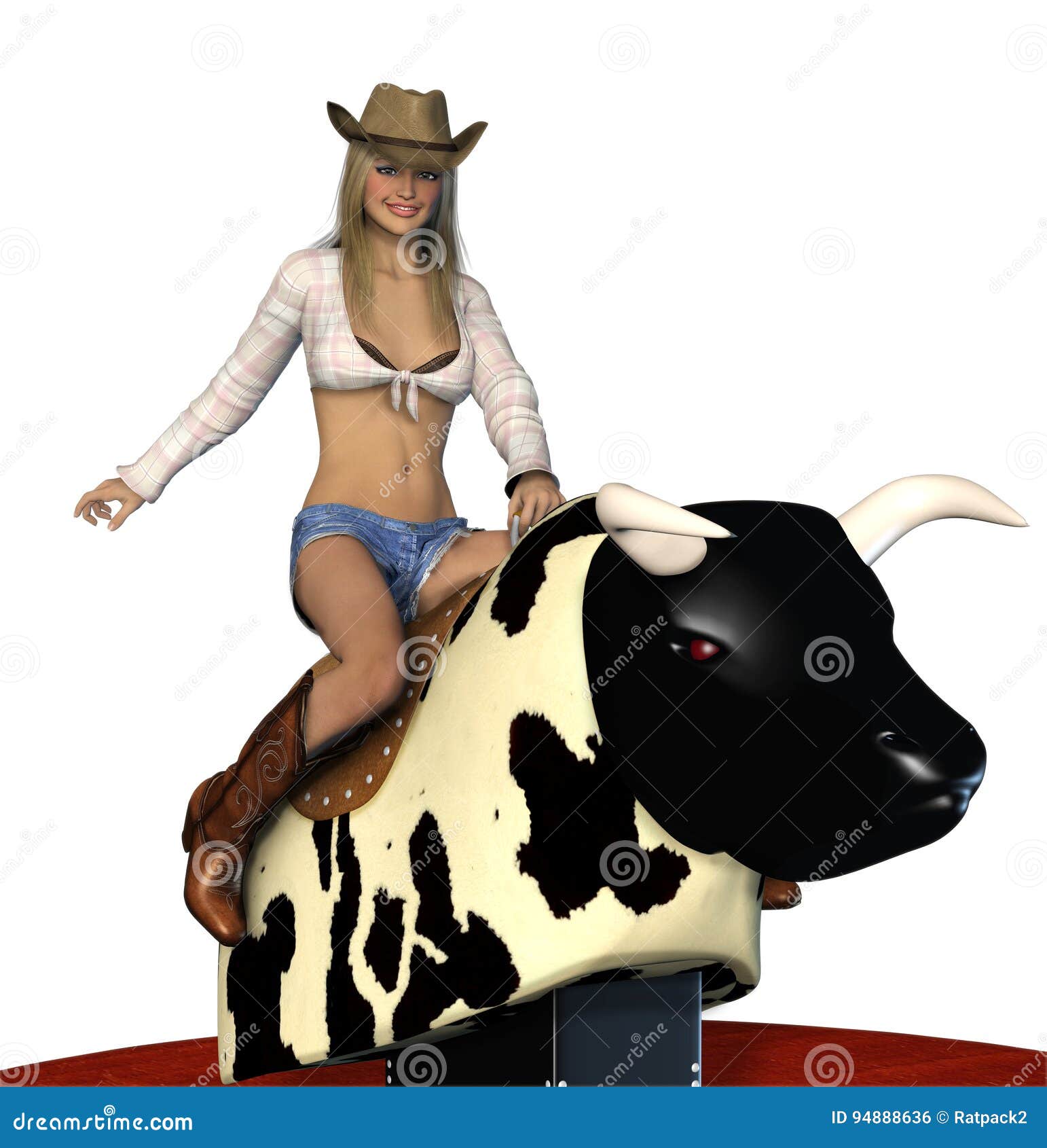 Girl Riding Mechanical Bull