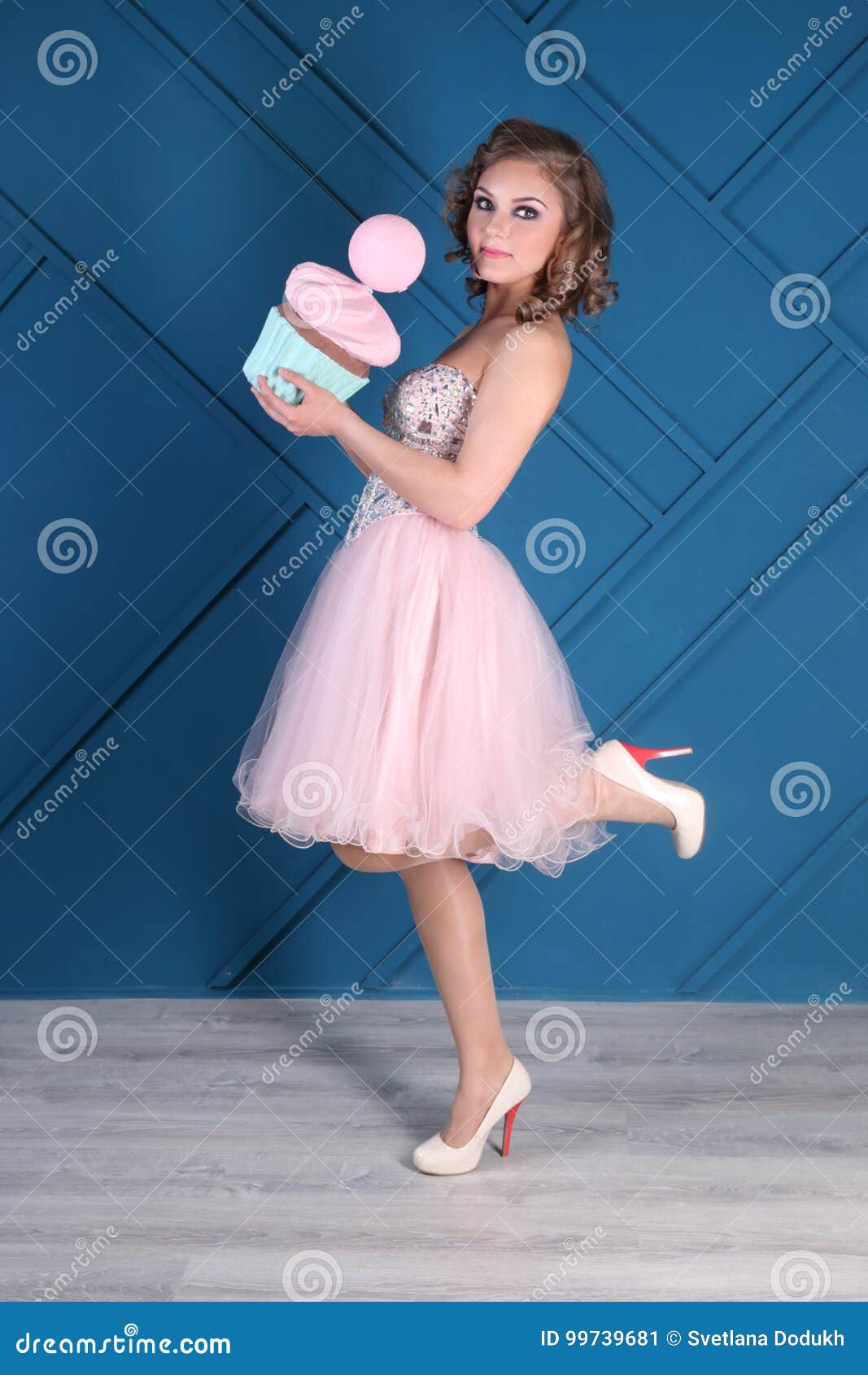 pink dress and heels