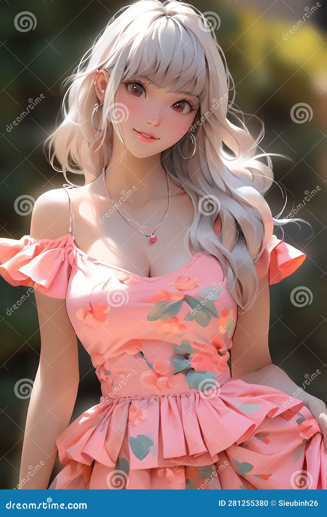 anime girl wearing a dress