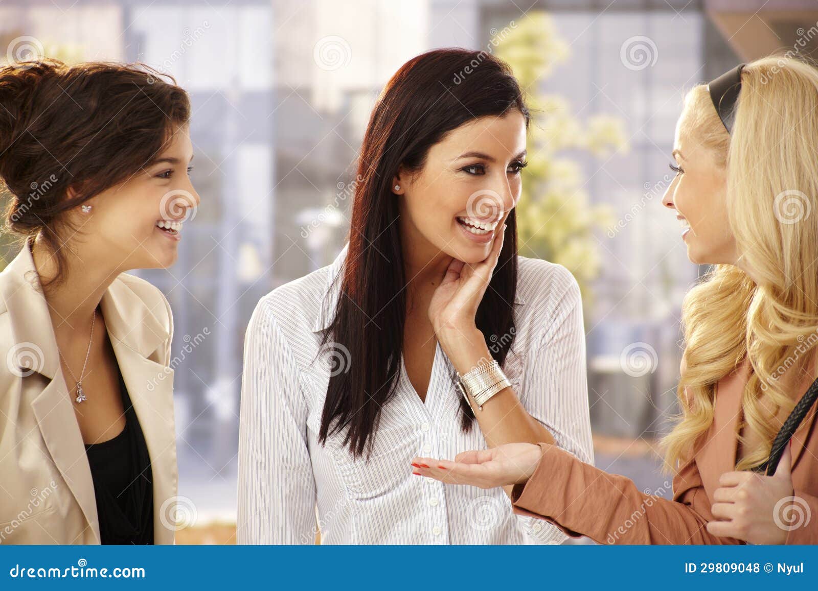 girls chatting outdoors