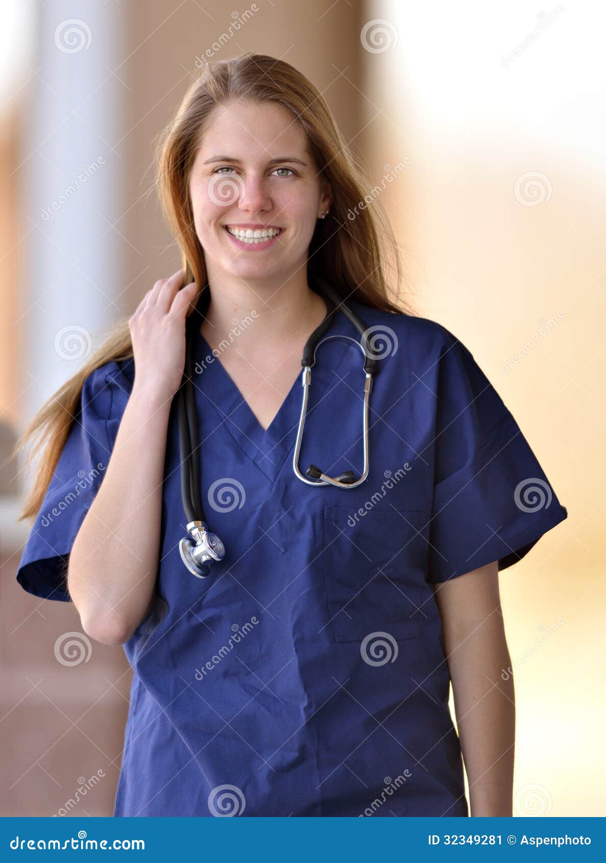 Pretty Female Medical Professional Outside Office Stock Image - Image ...