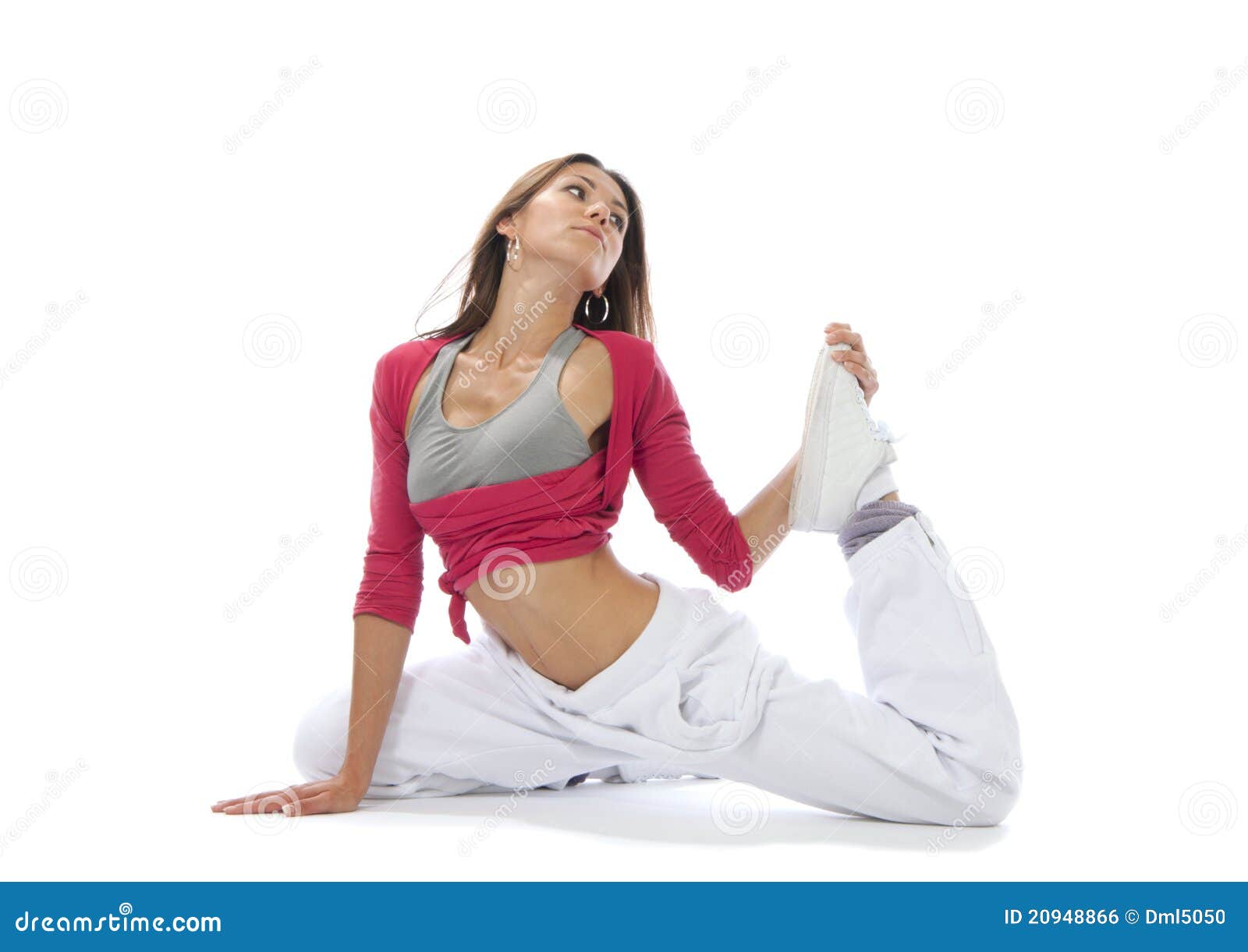 Pretty Flexible Dancer Woman Stretching Stock Photo - Image of ...