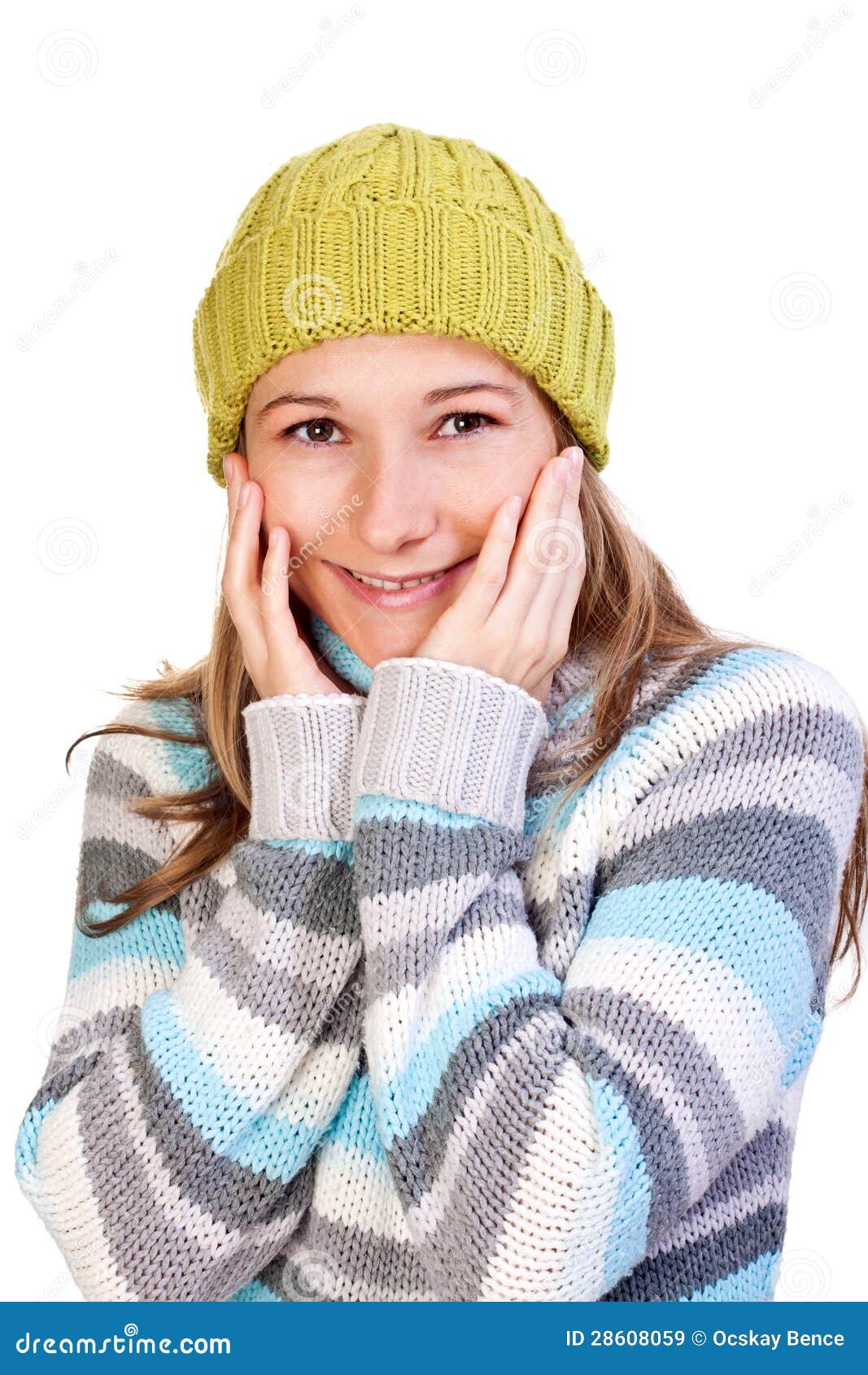 Pretty Girl in a Colorful Sweater Stock Image - Image of girl, pullover ...