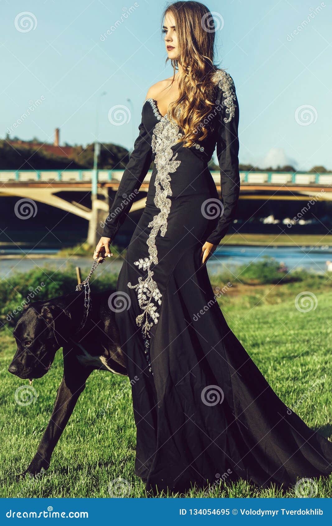 cute girl in gown