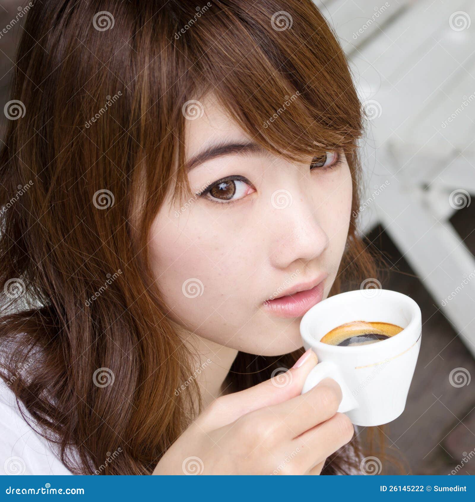 Pretty Girl with Espresso Coffee02 Stock Photo Image of thai, woman