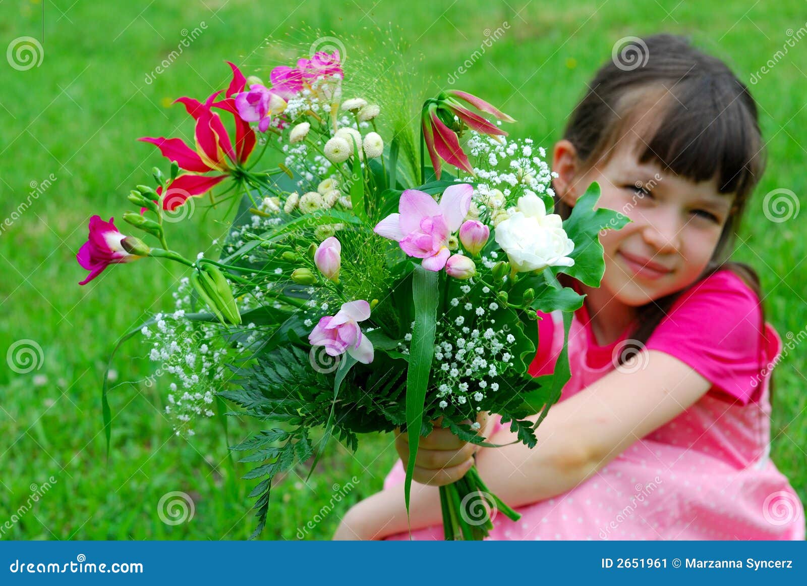 Pretty girl with flowers stock image. Image of smile, female 2651961