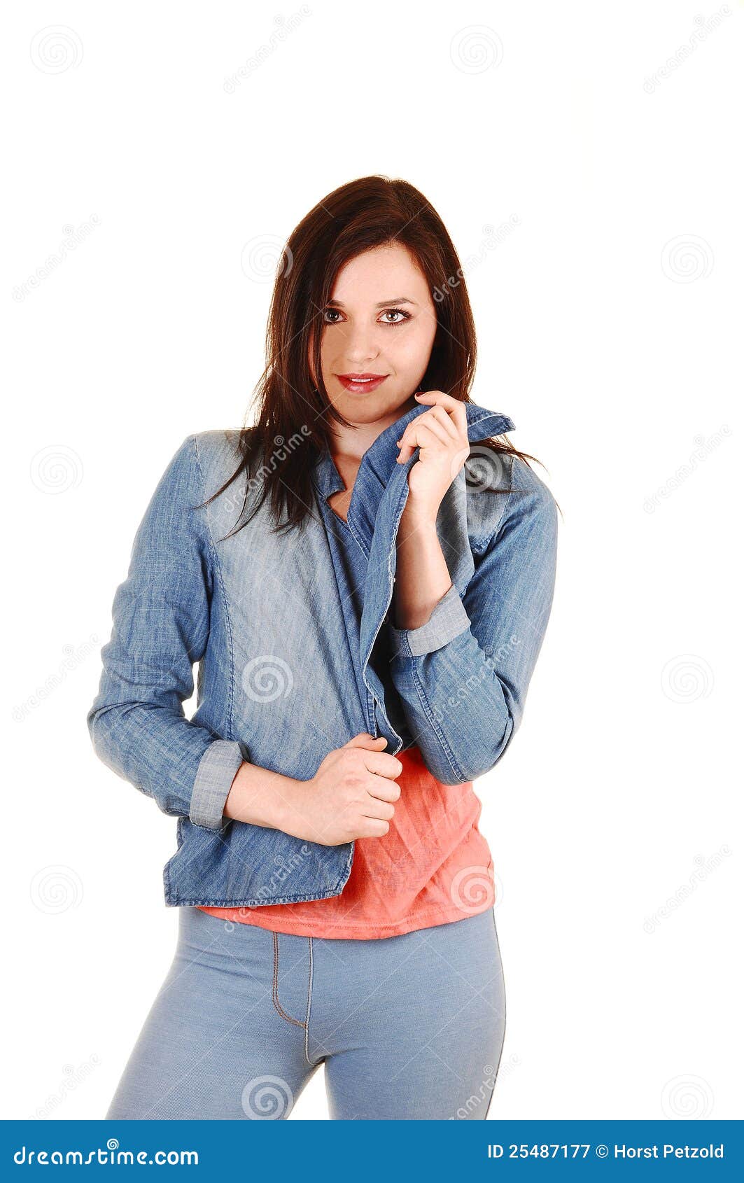 Pretty girl in jacket. stock image. Image of expression 25487177