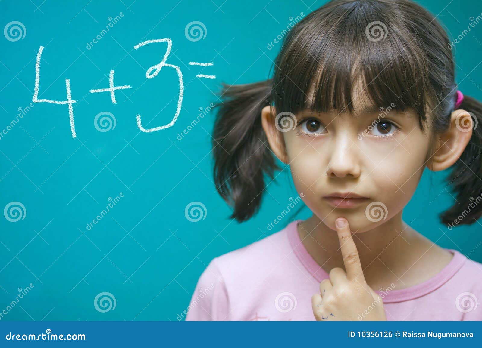 Pretty Girl Learning Math. Royalty Free Stock Image Image 10356126