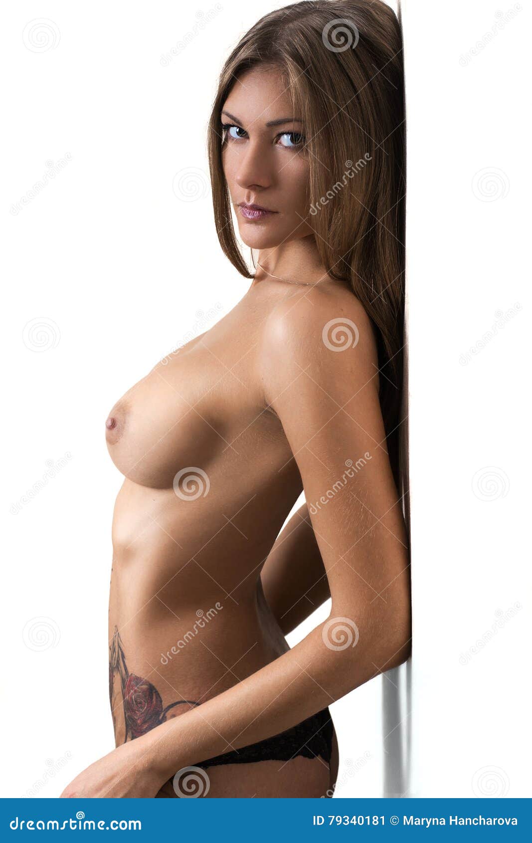 Pretty Girl Naked with Her Back on the Wall Stock Image - Image of hair,  glamour: 79340181