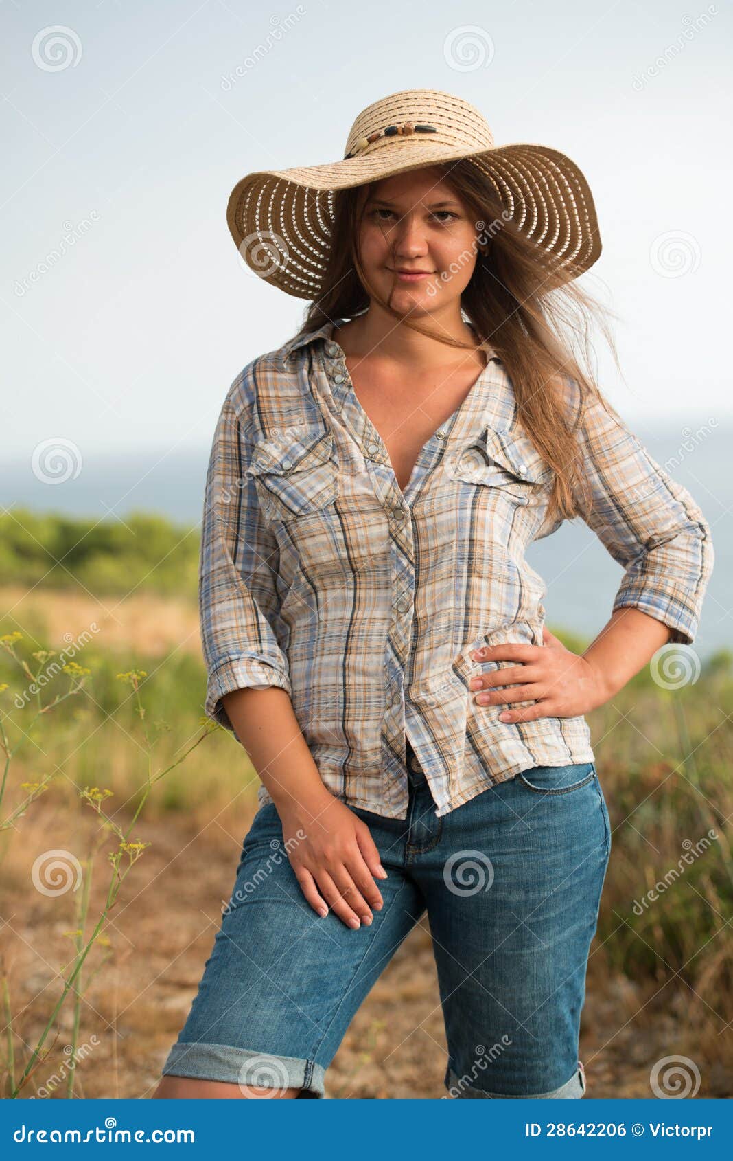 Pretty girl outdoors stock photo. Image of standing, blond - 28642206