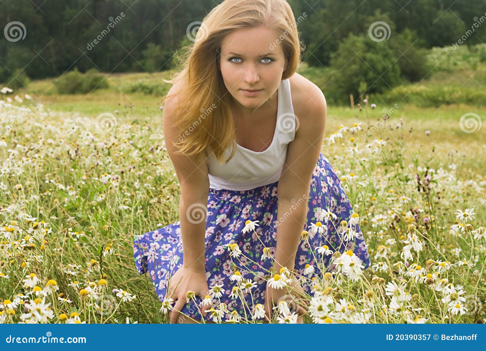 Pretty Girl Relaxing Outdoor Stock Image Image Of Attractive Meadow 20390357