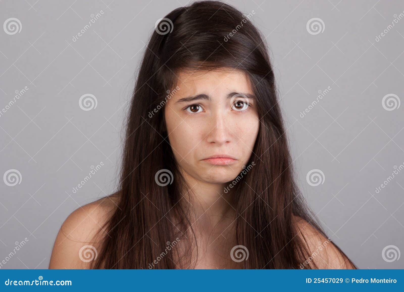 Pretty Girl with a Sad Face Stock Image - Image of attractive ...