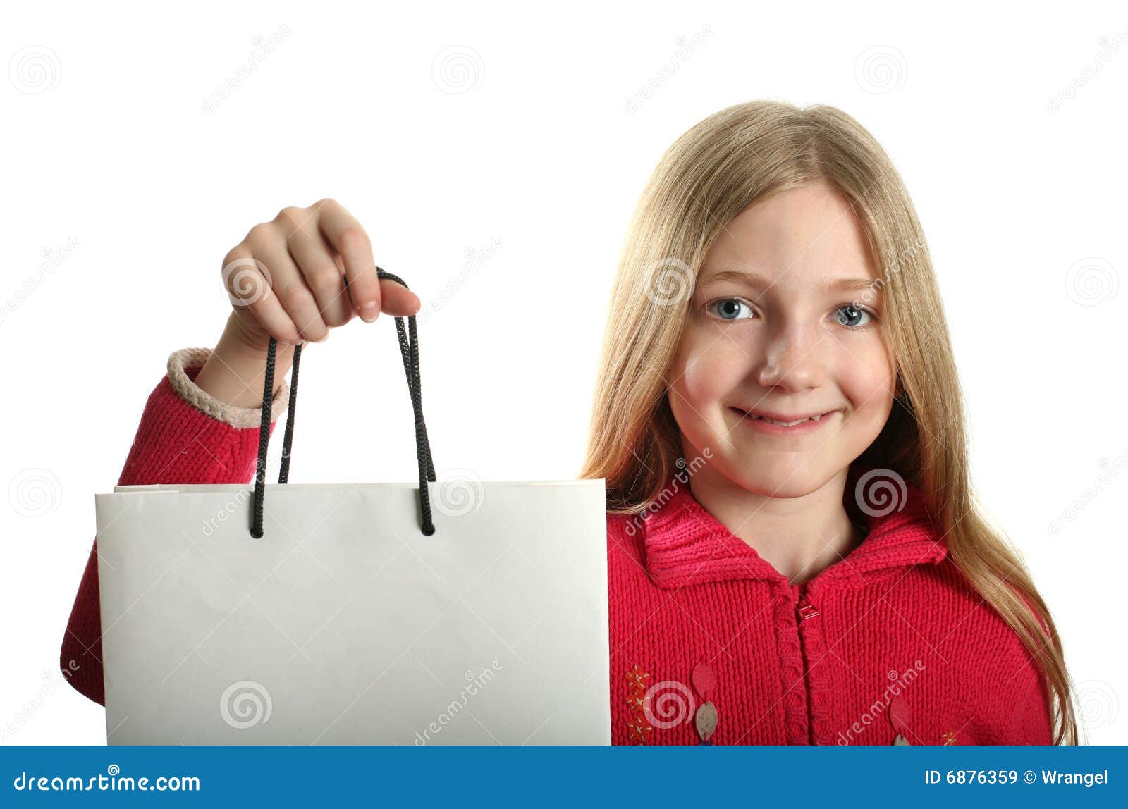 Pretty Girl with Shopping Bag Stock Image Image of isolated, present