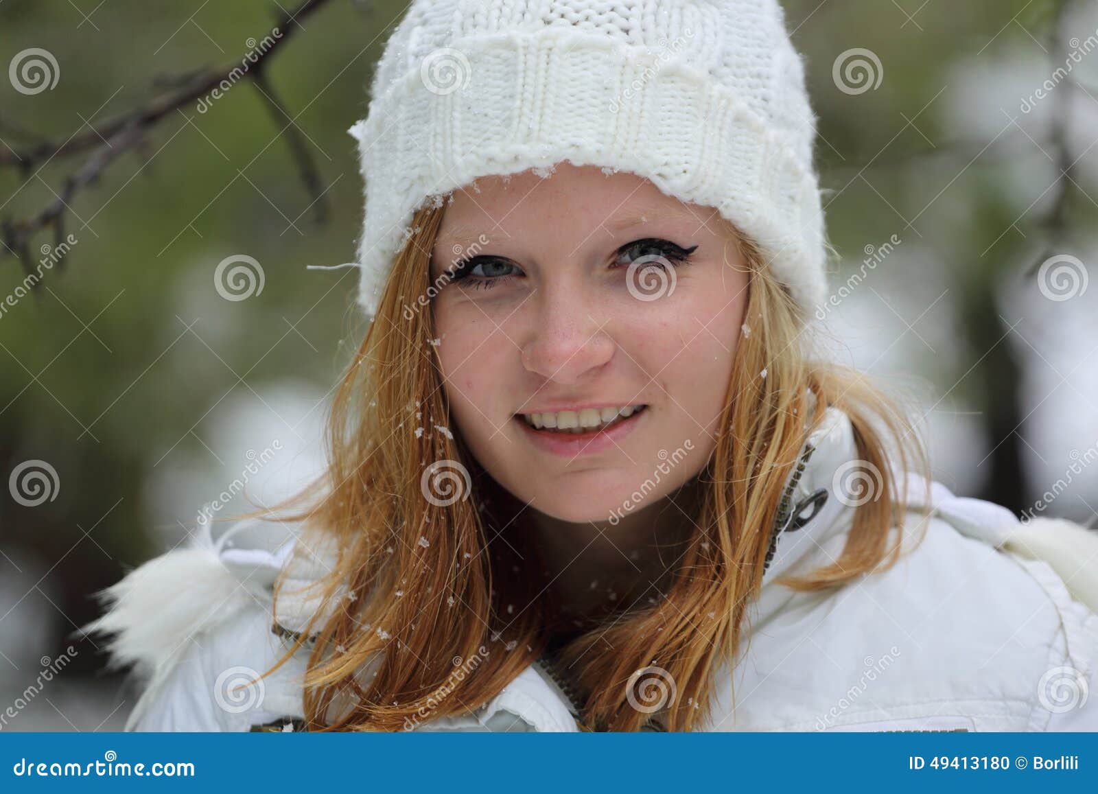 Pretty Girl at Snow Day in Israel Stock Photo - Image of beauty ...