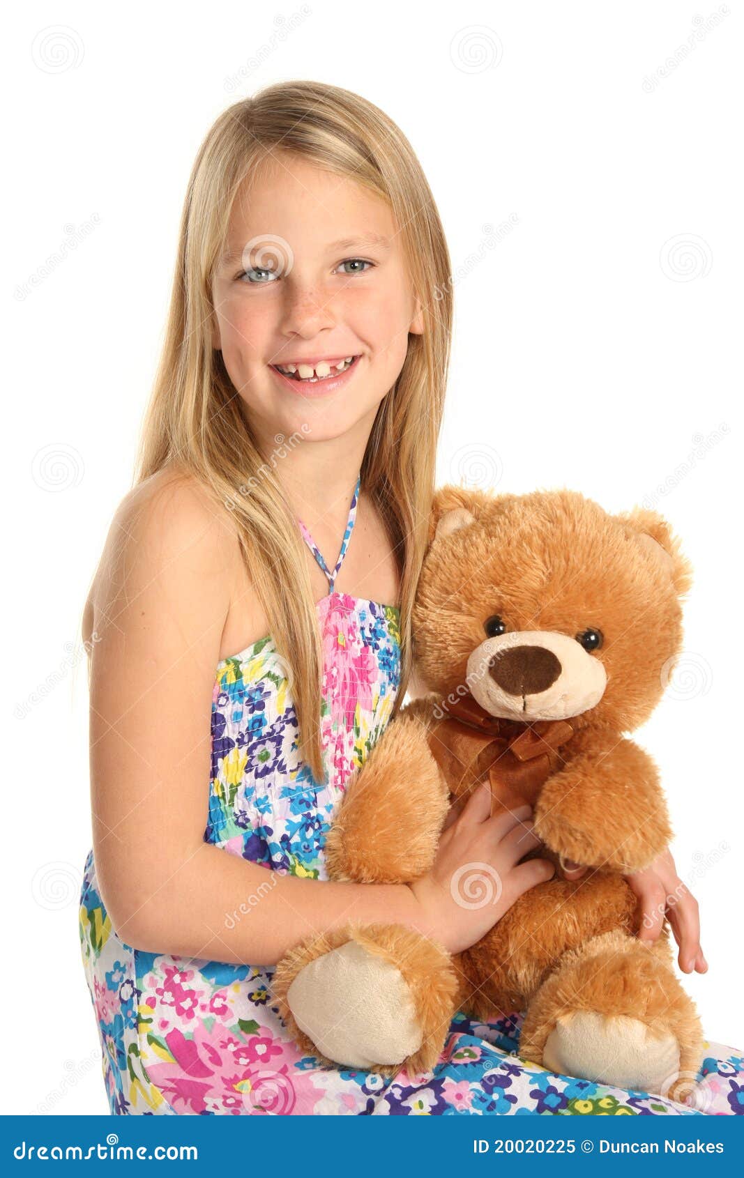 Pretty Girl with Toy Animal Stock Image - Image of childhood, happy ...