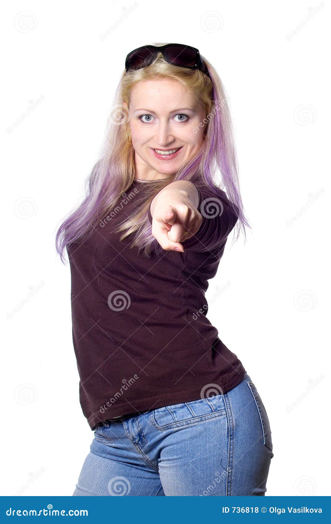 Pretty Girl With Violet Hair Royalty Free Stock Photos 