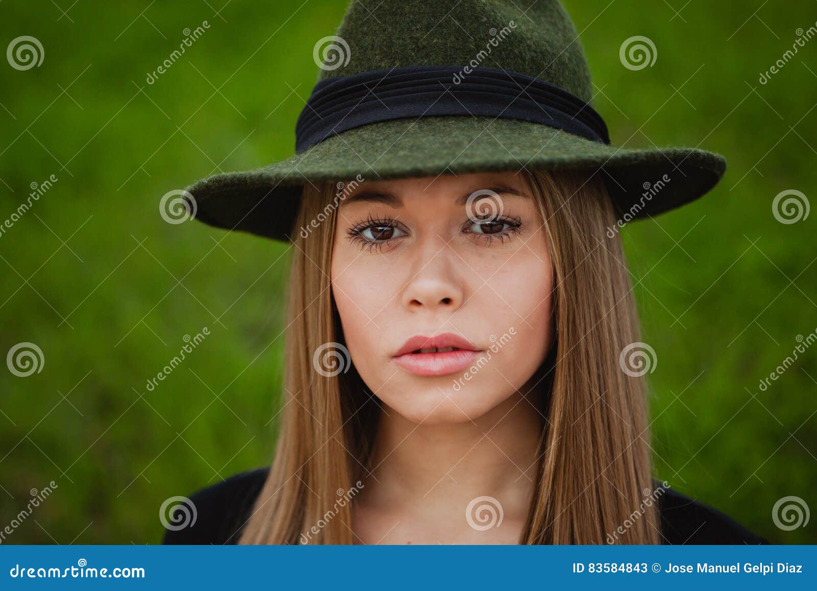 Pretty girl wearing hat stock image. Image of people 83584843