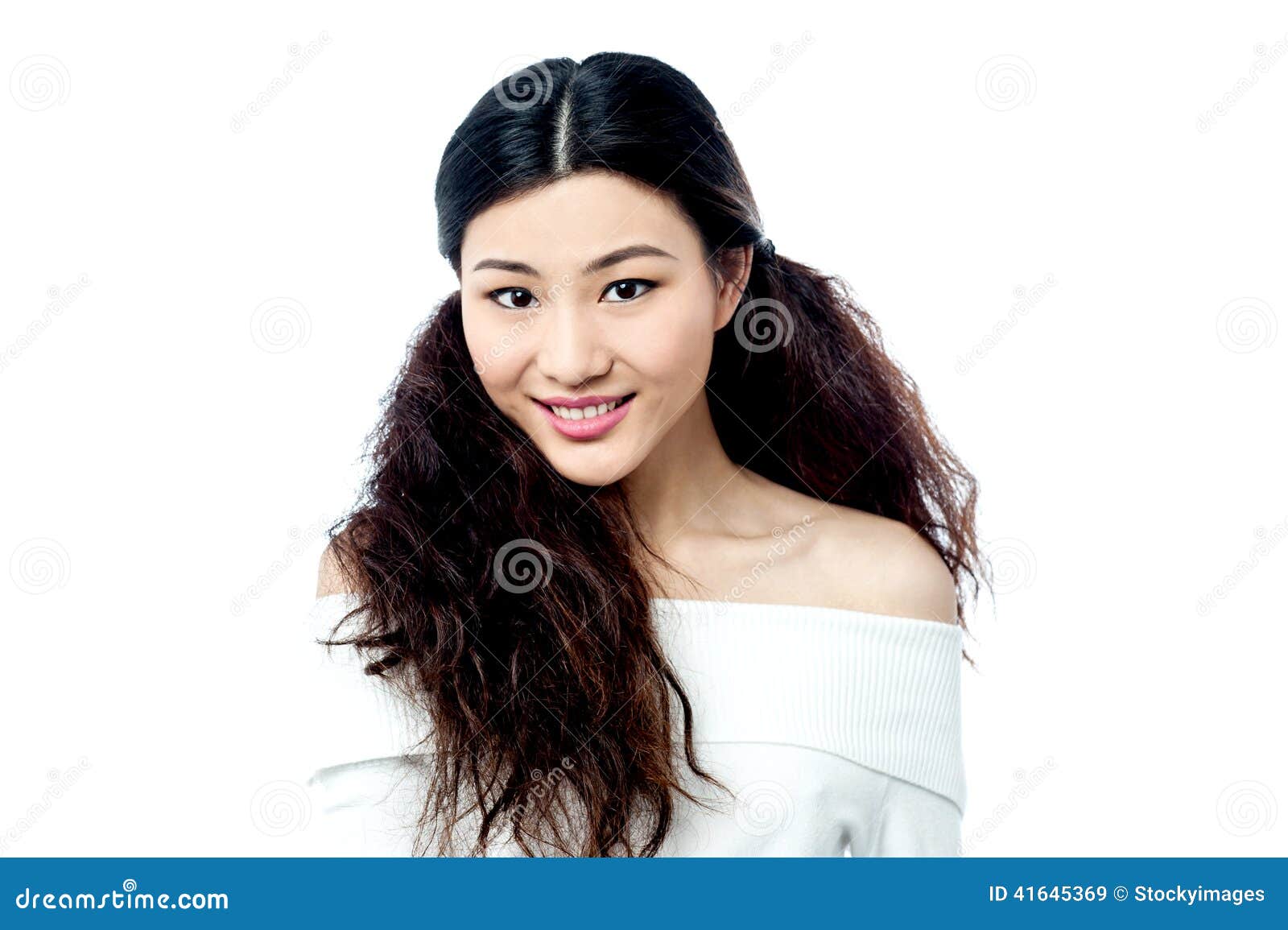 Pretty Girl Wearing Off Shoulder Top Stock Image - Image of studio ...