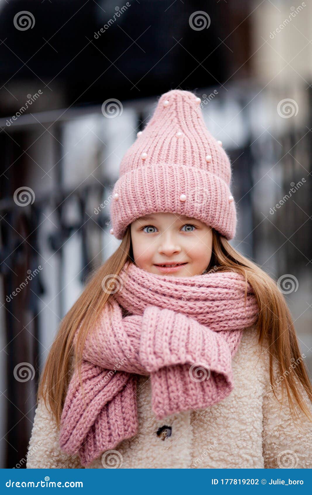 Pretty Girl Wearing a Winter Hat and Scarf Stock Photo - Image of ...