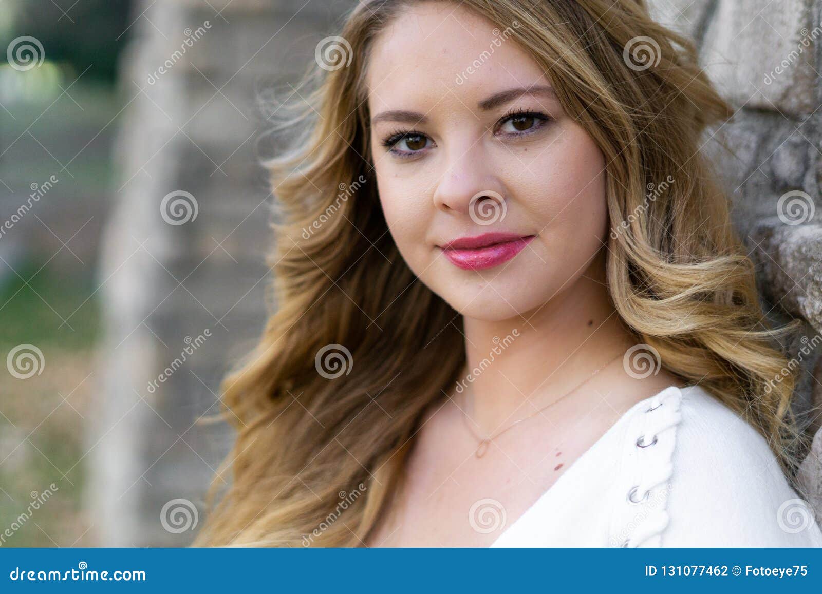 Pretty Girl White Latino With Long Blonde Hair Stock Photo - Image of curls...