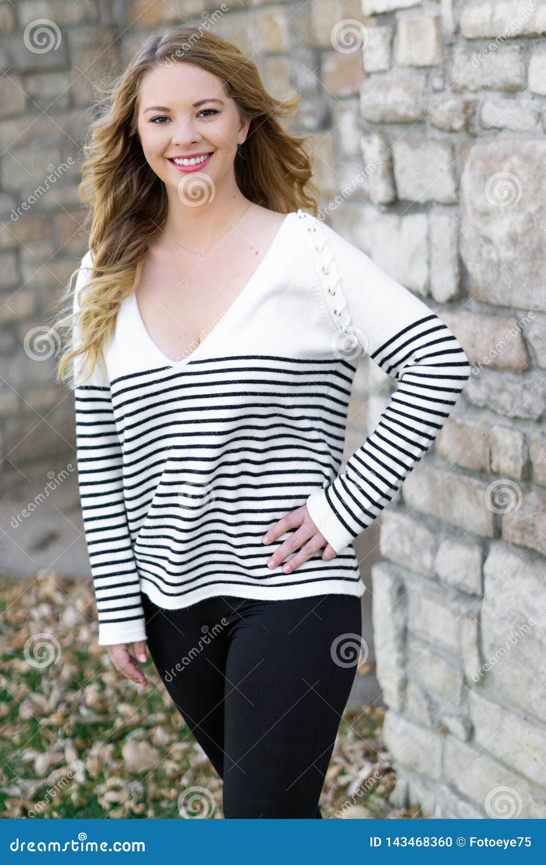 Pretty Girl White Latino With Long Blonde Hair Stock Photo Image